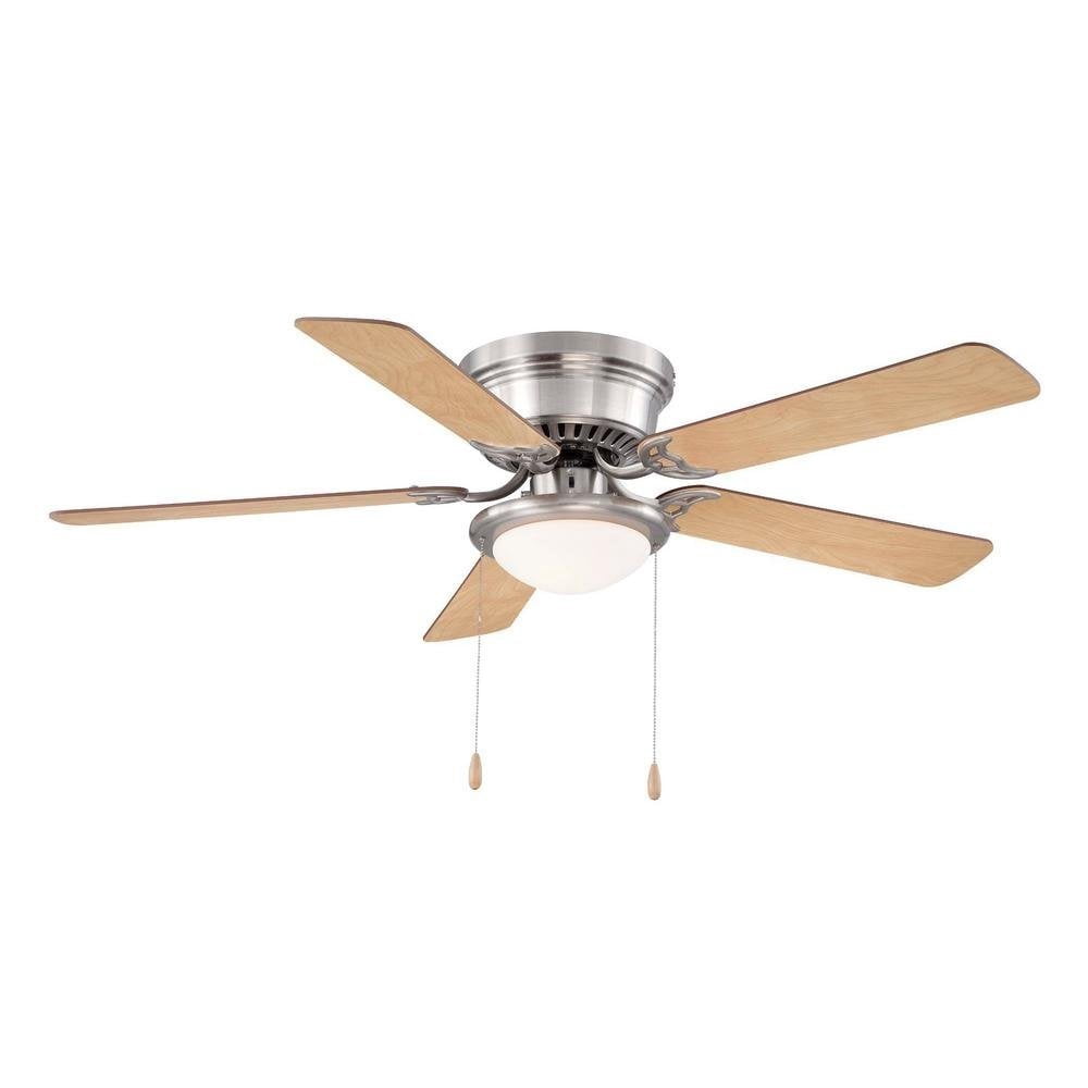 Hampton Bay Hugger Traditional LED Ceiling Fan (Brushed Nickel, 52 in) lp5uh
