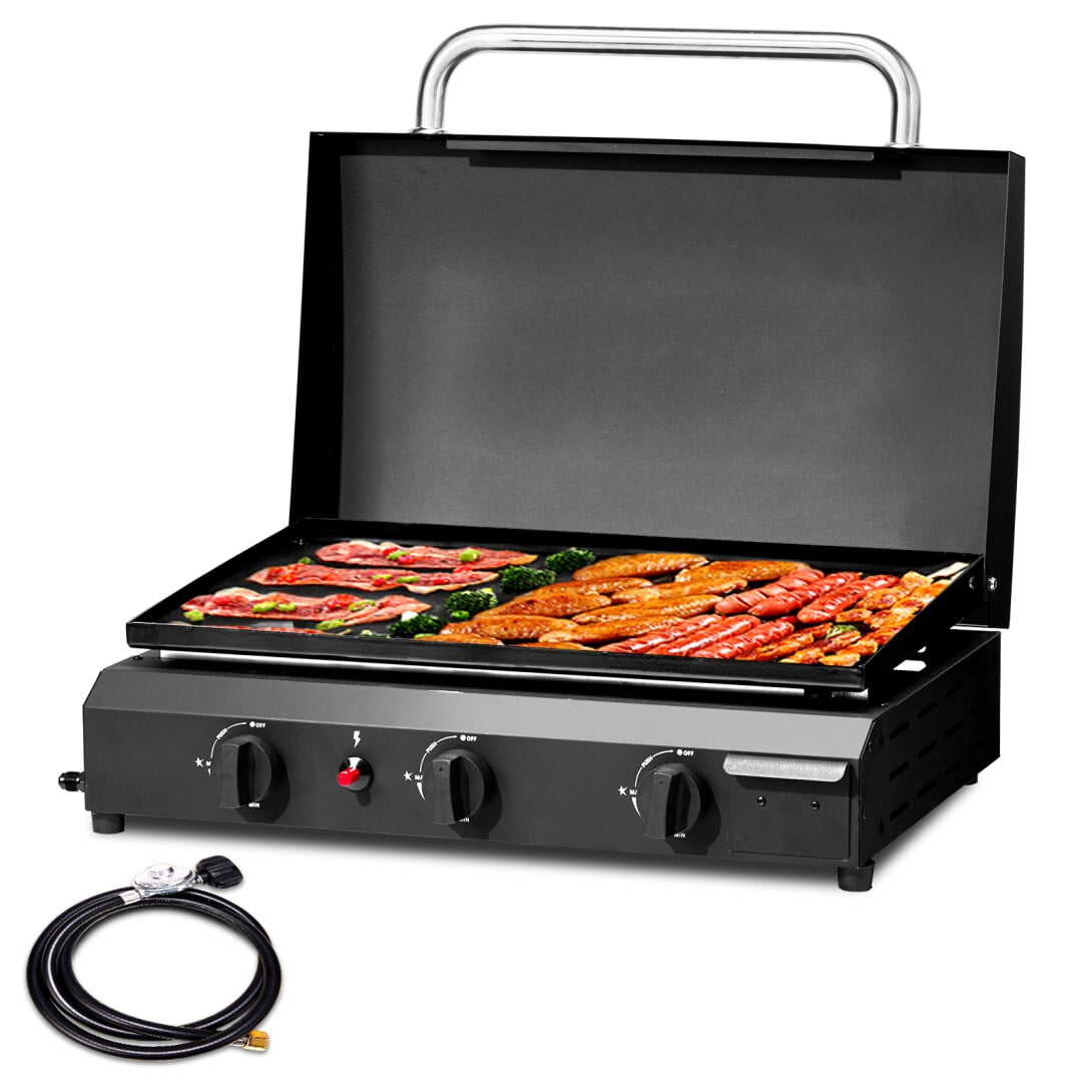 ARCTICSCORPION 3-Burner Flat Top Gas Propane Griddle, Ceramic Coated Cast Iron Outdoor Cooking Station (23.2 in x 14.2 in) 8l4fw
