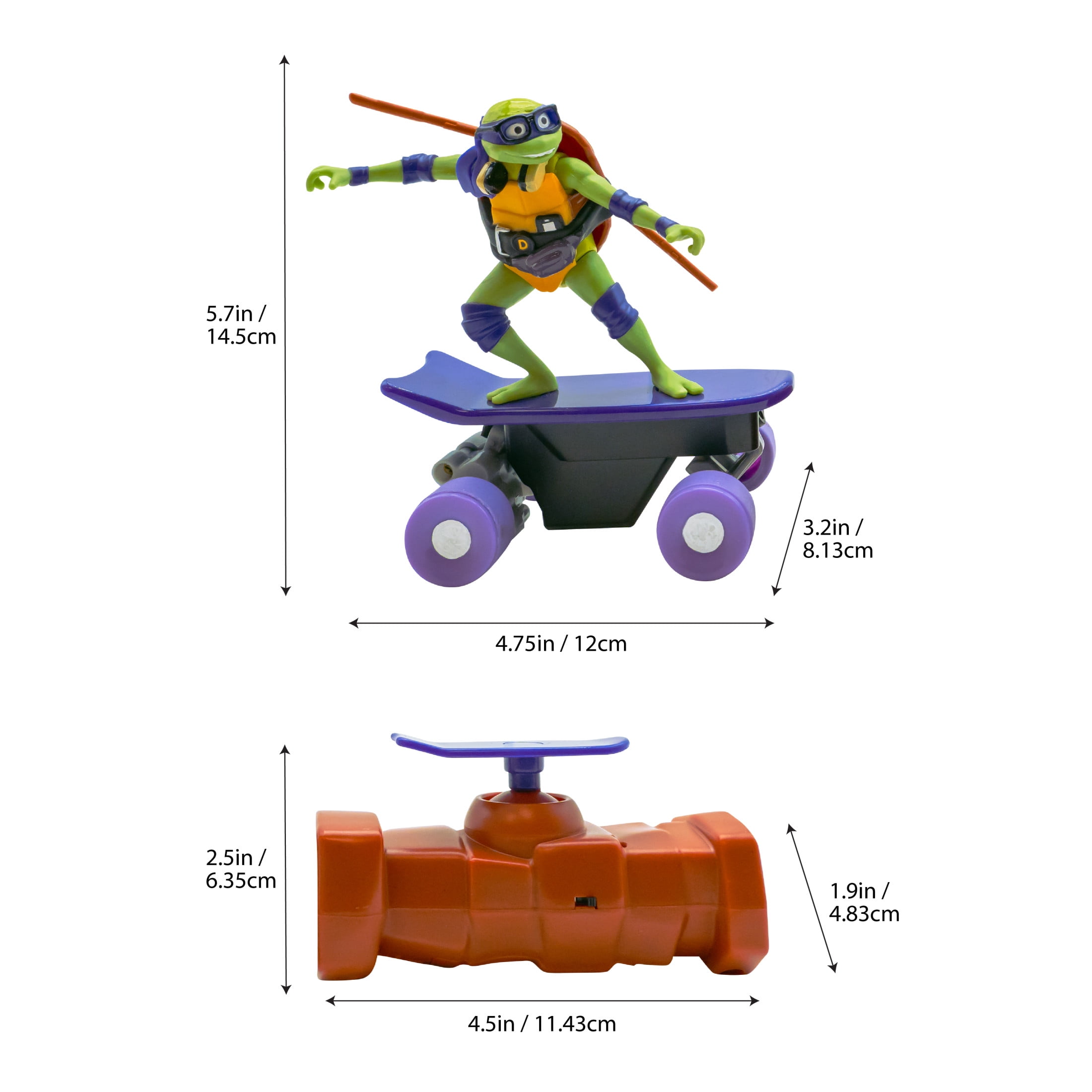 Teenage Mutant Ninja Turtles Donatello Half Pipe RC Skateboard Vehicle (Purple, 1 Pack) ldloi