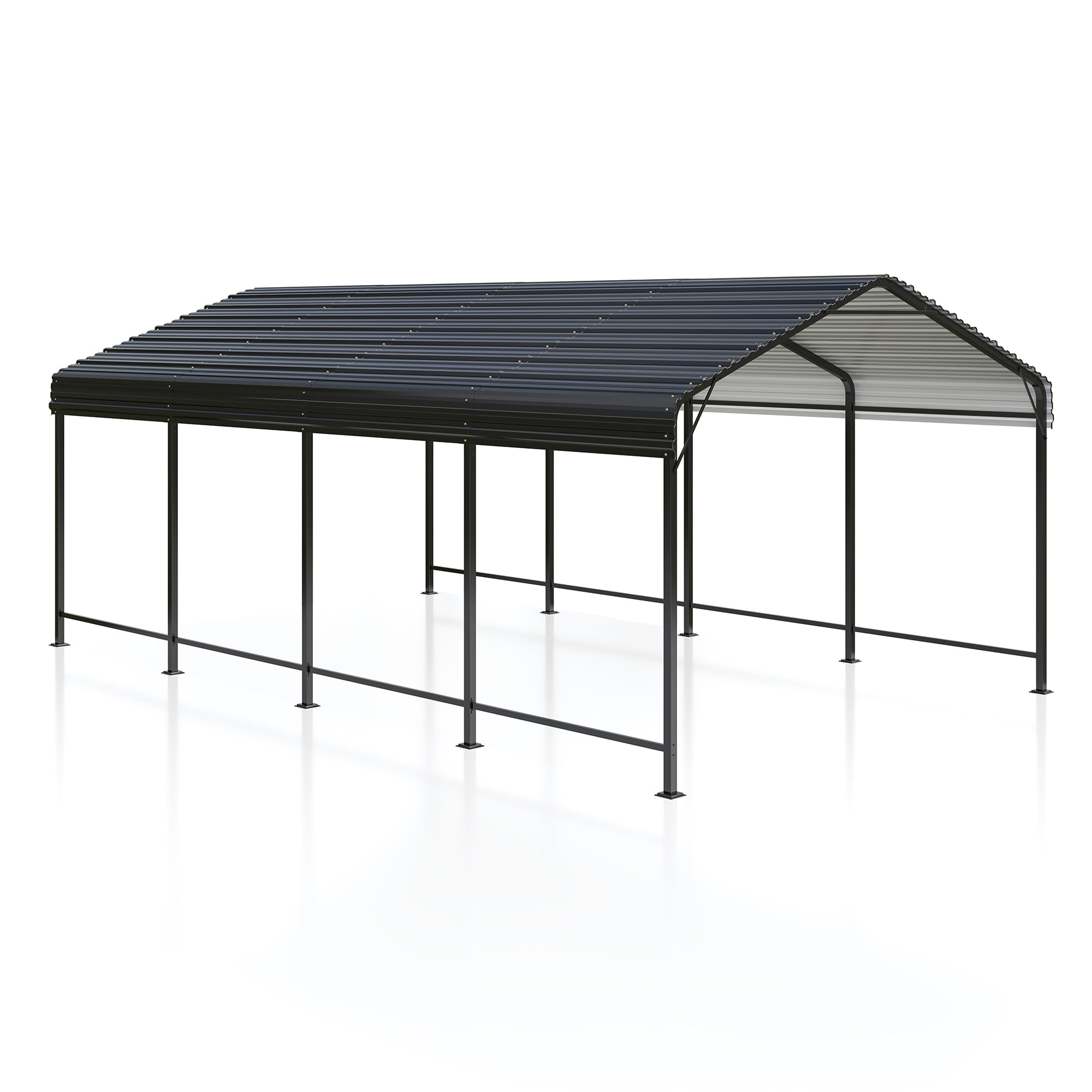 NETAJE Heavy Duty Metal Carport, Galvanized Steel Roof Outdoor Shelter for Vehicles (12 ft x 20 ft) vzc3b
