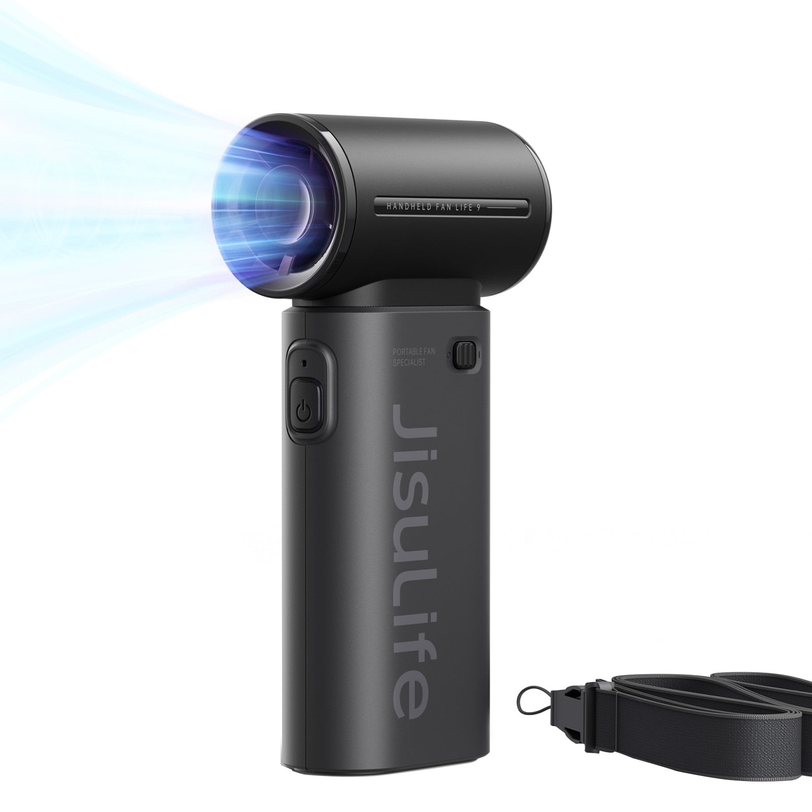 JISULIFE Portable Handheld Turbo Fan, High-Speed Personal Cooling Device with 5-Speed Settings (Black, 5000mAh) g2pnq