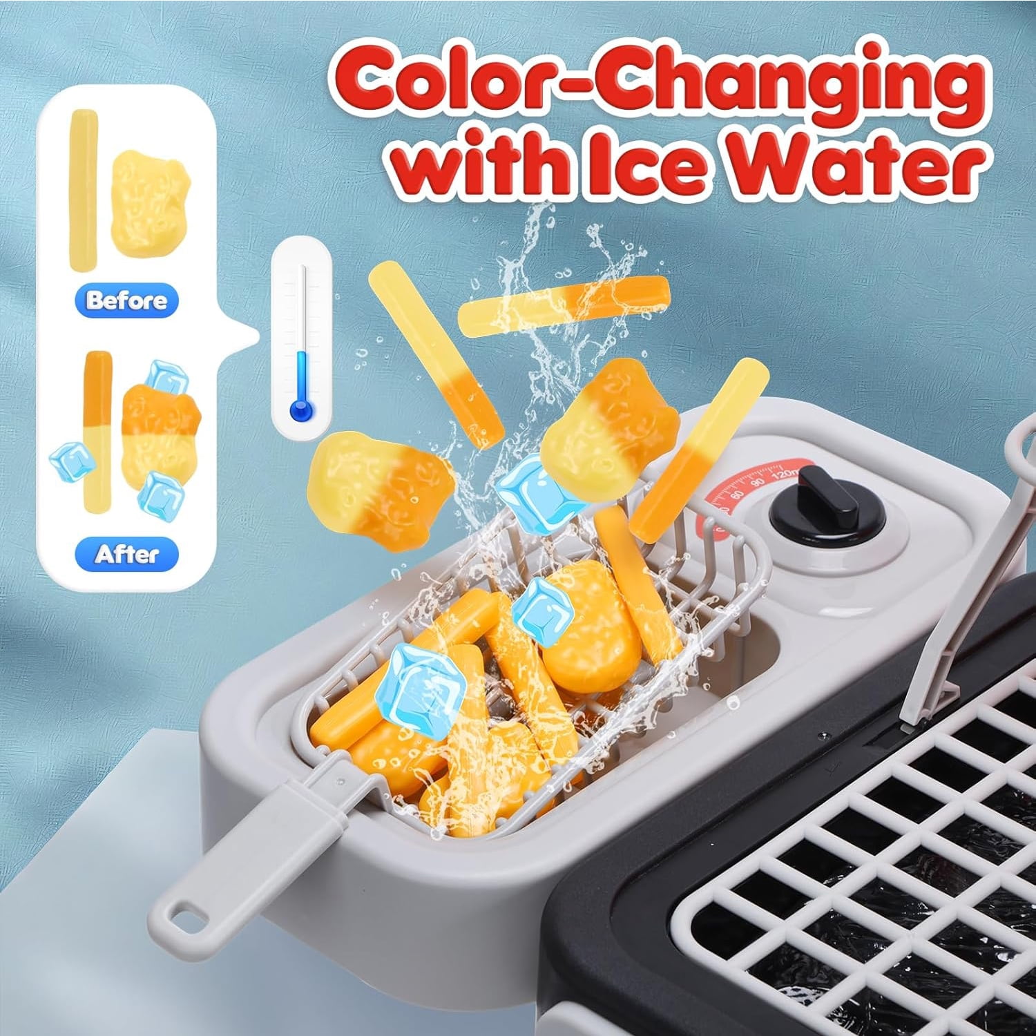 Trysworso Kids BBQ Grill Playset with Realistic Smoke Sound and Light (25.6 in) hl5o6