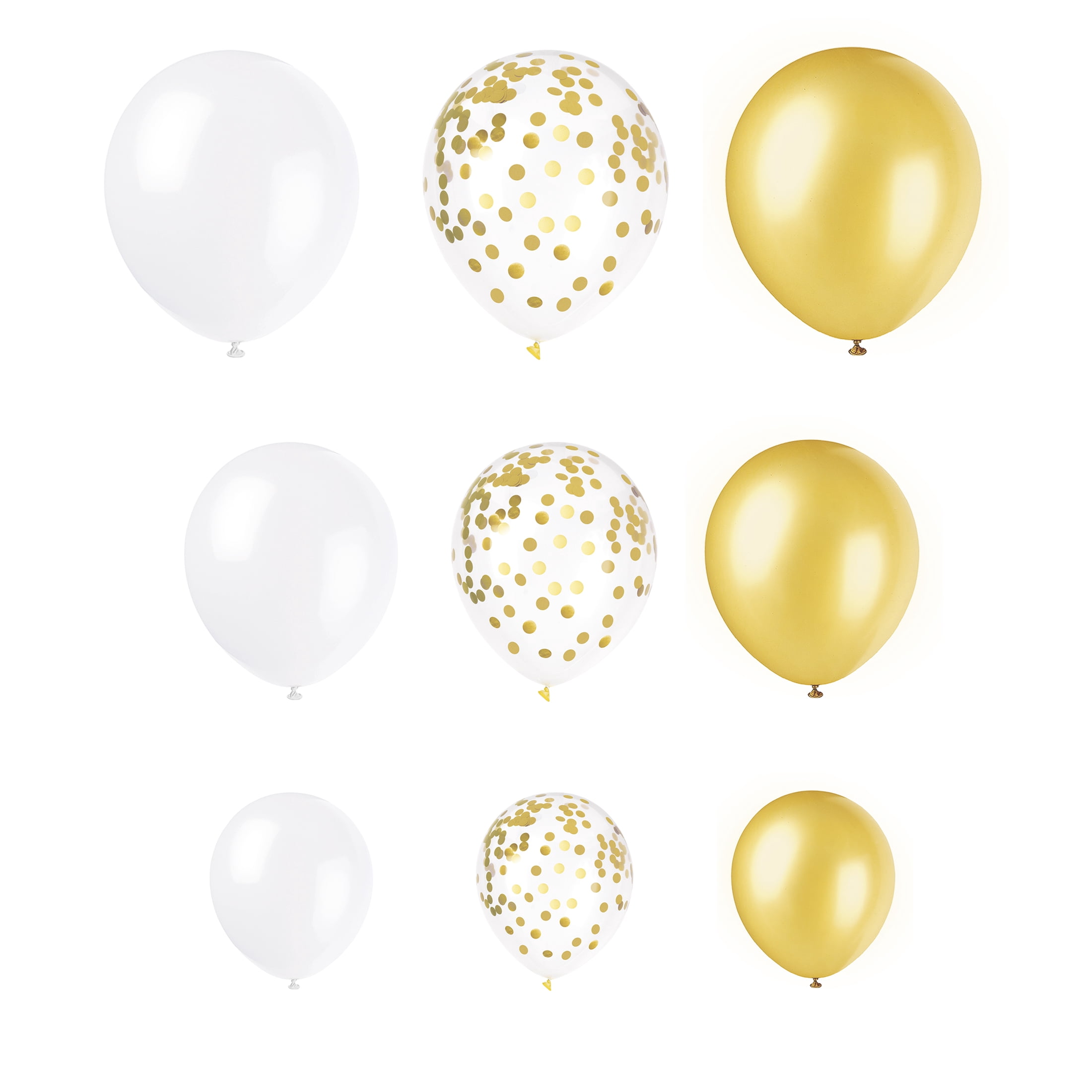 Way To Celebrate Latex Balloon Arch Kit, Decorative Party Garland Set (Gold, White, 36 Pieces) u1n3y