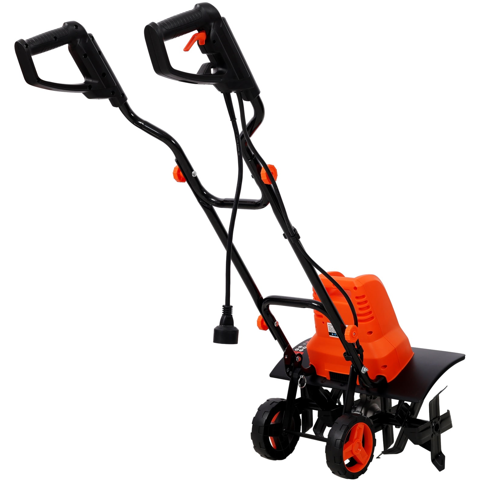 Deiokin Electric Garden Tiller, 13.5 Amp Corded Cultivator with 24 Steel Tines, Adjustable Wheels (18 in Width, 9 in Depth) i4rd2