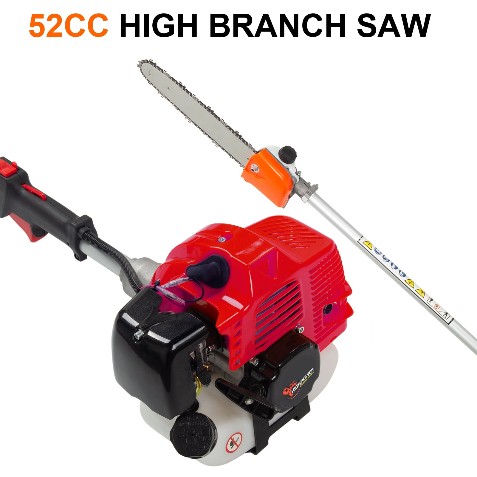 Generic 52CC 2-Stroke Gas Powered Pole Saw Tree Trimmer (Orange, 112 in) xhbg3