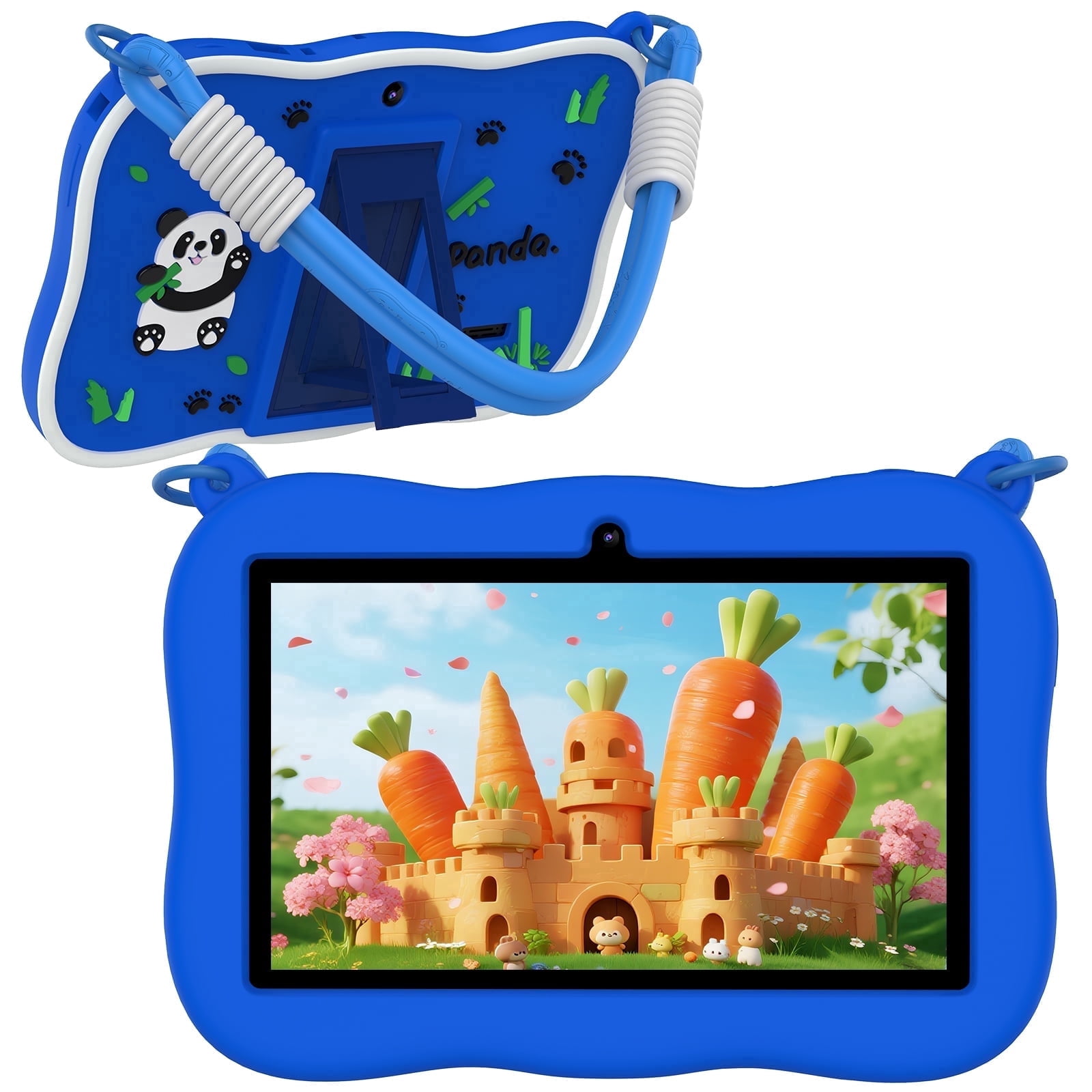 qunyiCO Kids Tablet 7 in Android 13 4GB RAM 32GB ROM Educational Learning Device with Protective Case (Blue, 7 in) fc3gh