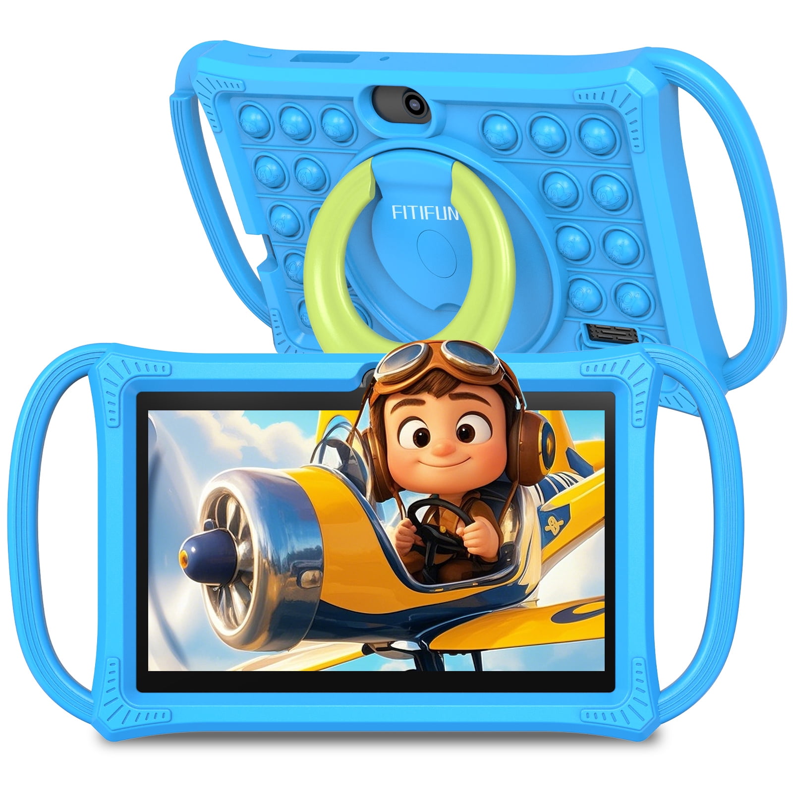 FITIFUN Kids Tablet 7 in HD IPS Display Quad-Core Android 13 Tablet with Parental Control (Blue, 32GB) hygj2