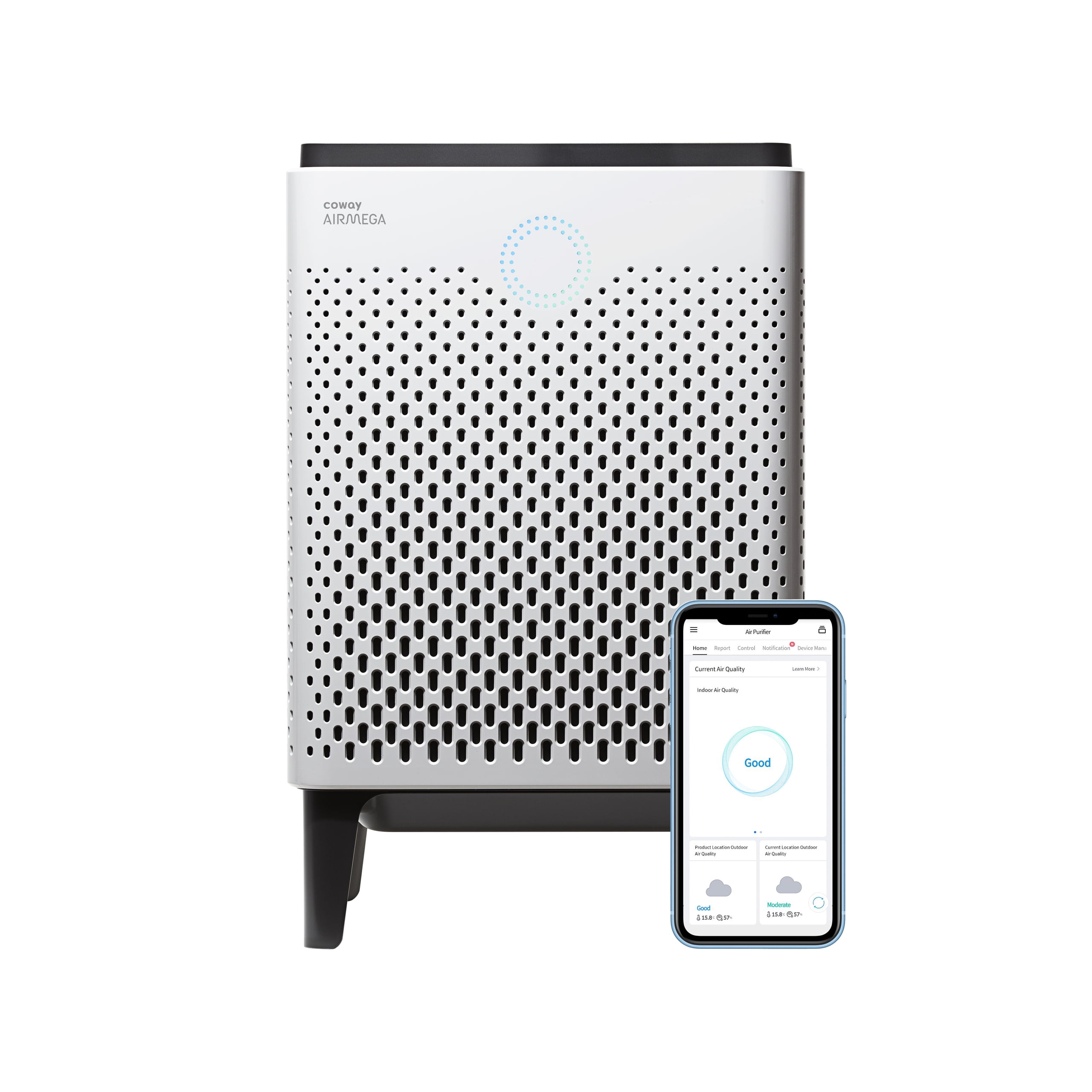 Coway Airmega 300S Smart Air Purifier with True HEPA Filtration and WiFi Connectivity (White, 1256 sq ft Coverage) u4drd