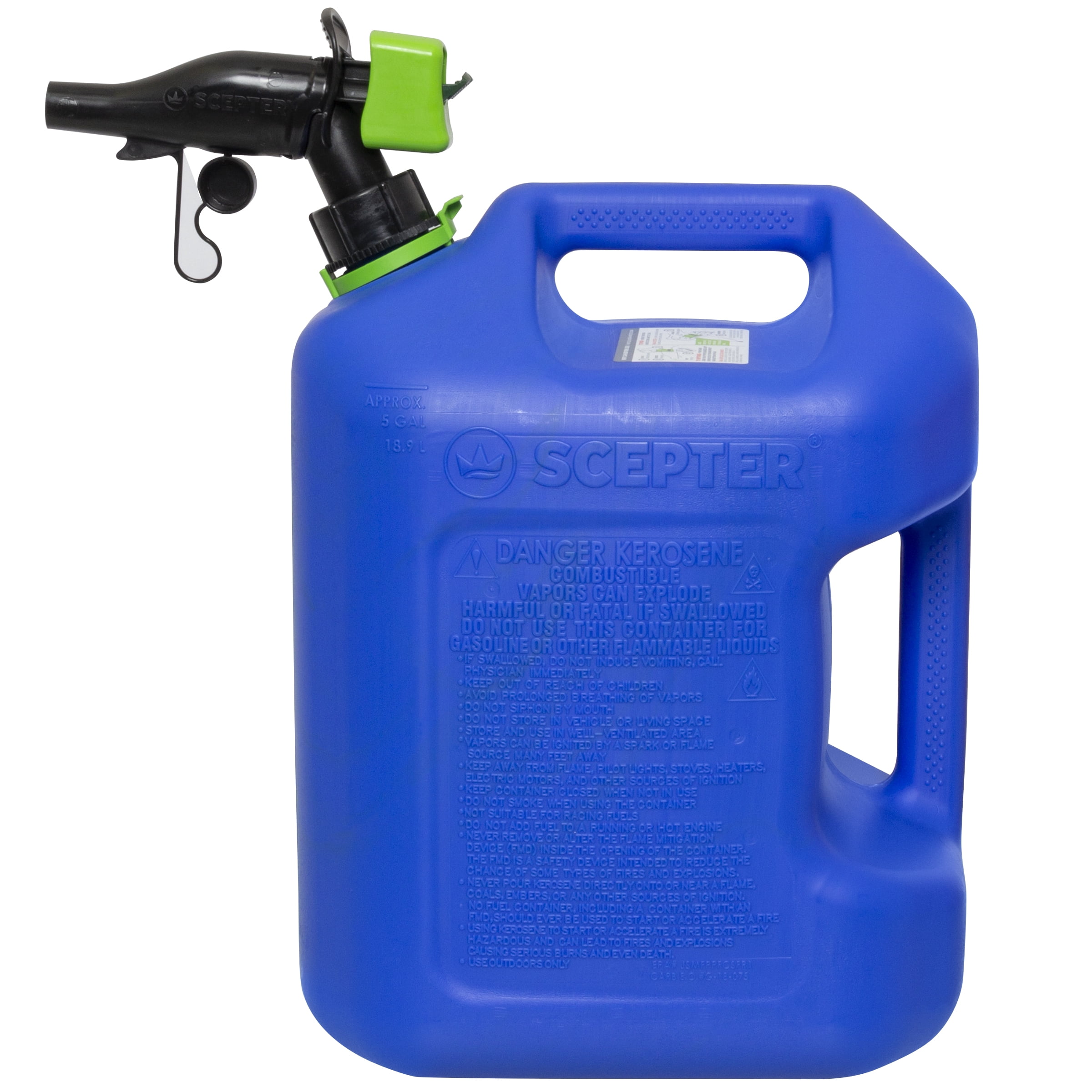 Scepter SmartControl Kerosene Fuel Container with Dual Handle (Blue, 5 gal) s5bya