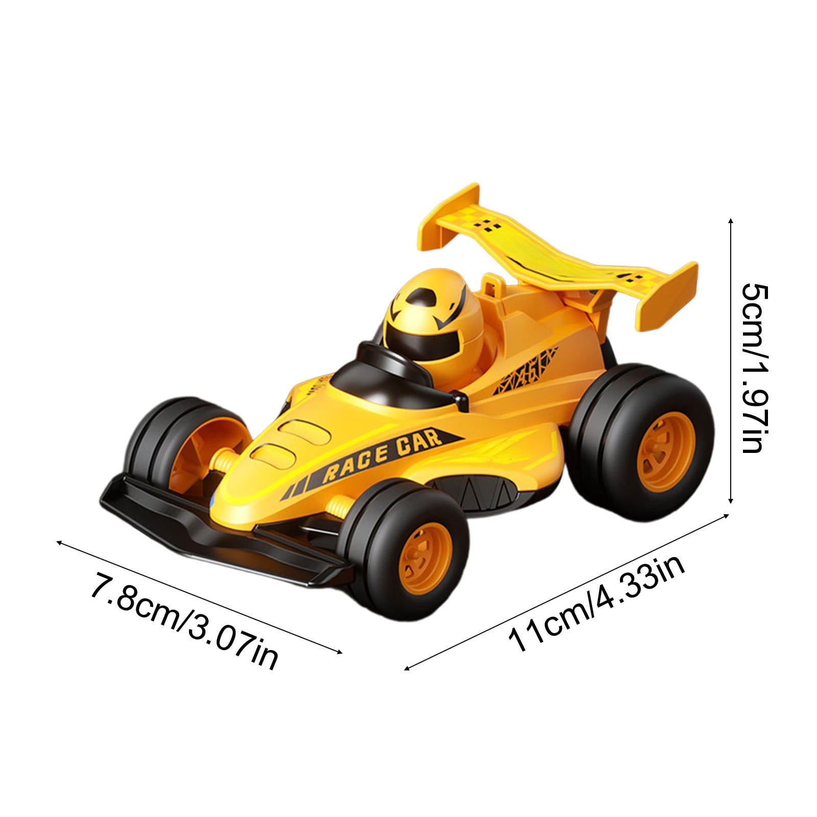 ToysYGift Pull Back Race Car Toy, Friction Powered Vehicle for Kids (Yellow, 4.33 in x 3.07 in) y8zn5