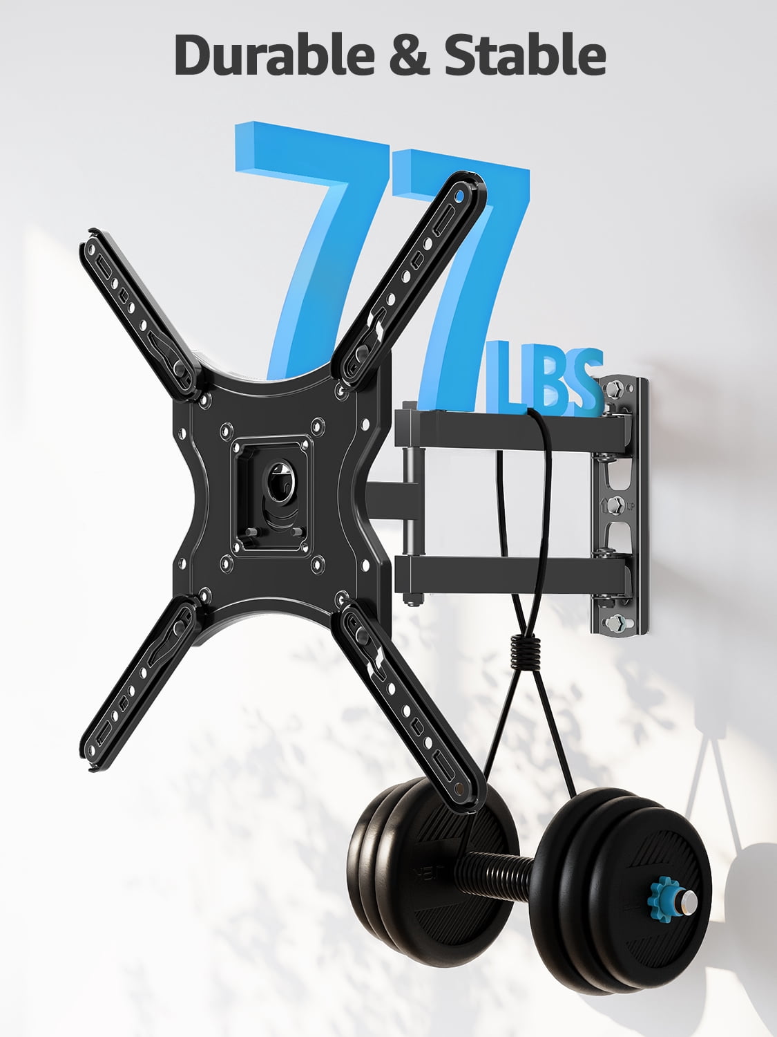 Mount Pro Full Motion TV Wall Mount for 26-60 in Flat Curved TVs, Heavy-Duty Articulating Arm with Swivel and Tilt (77 lb) 6qykt