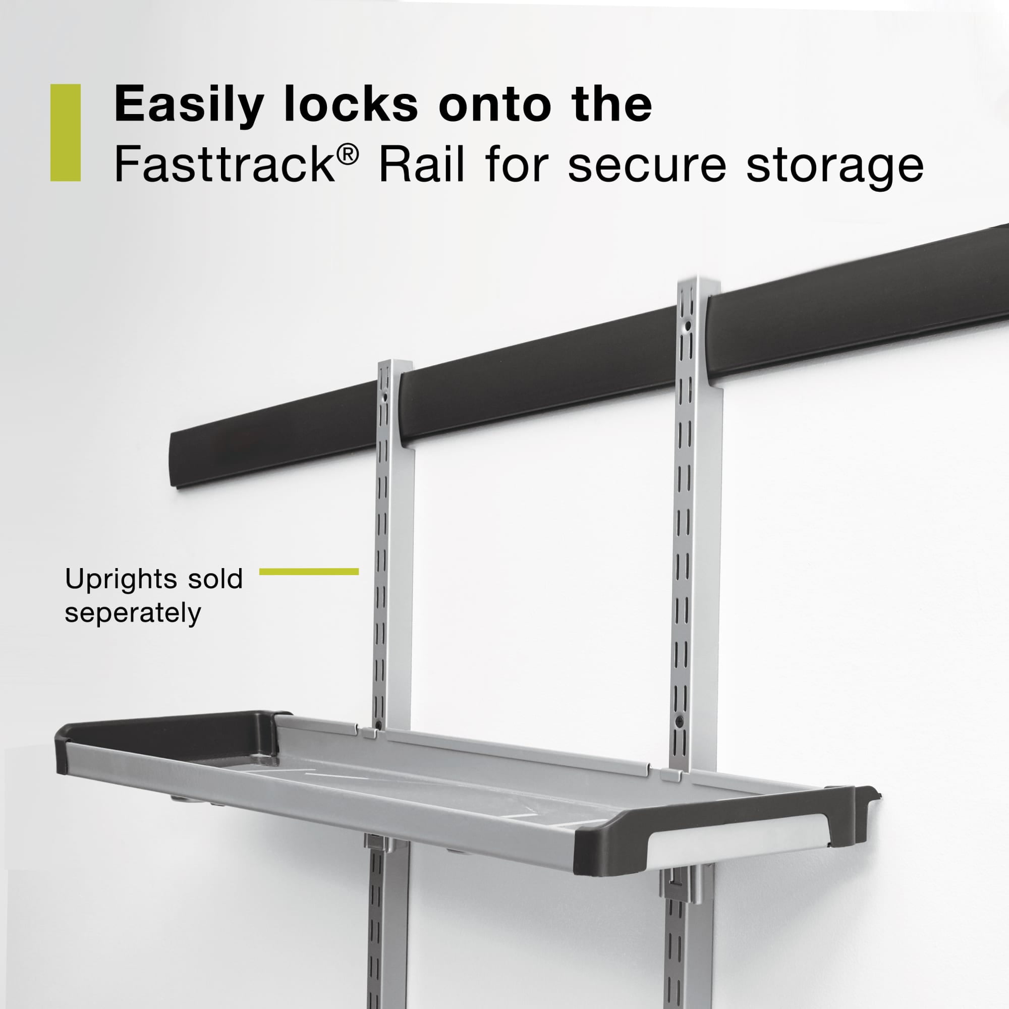 Rubbermaid FastTrack Garage Storage Large Metal Shelf (Satin Nickel, 50 lb Capacity) z83ks