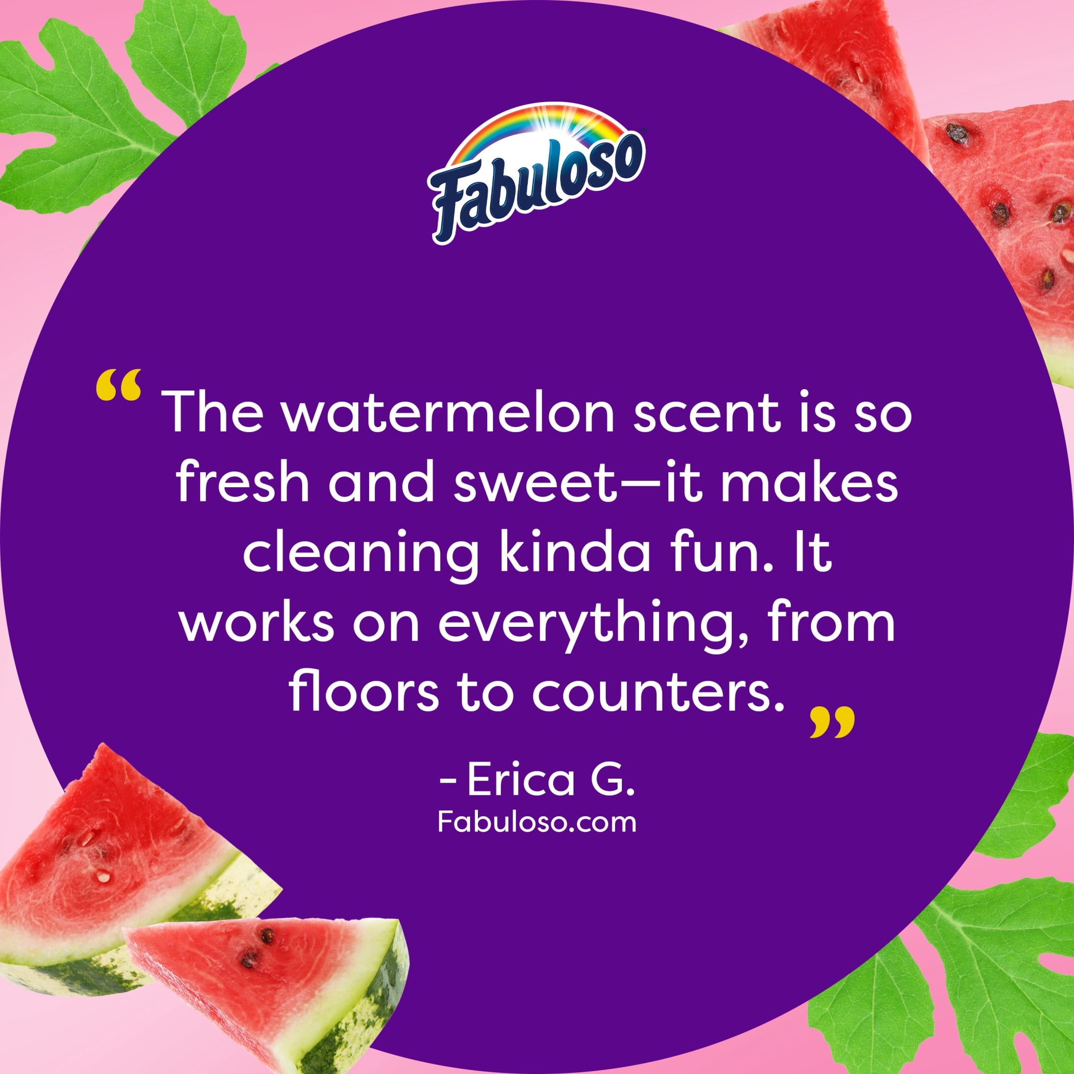 Fabuloso 2X Multi-Purpose Cleaner, Concentrated Surface & Floor Cleaner, Watermelon Scent (56 fl oz) 7ene5