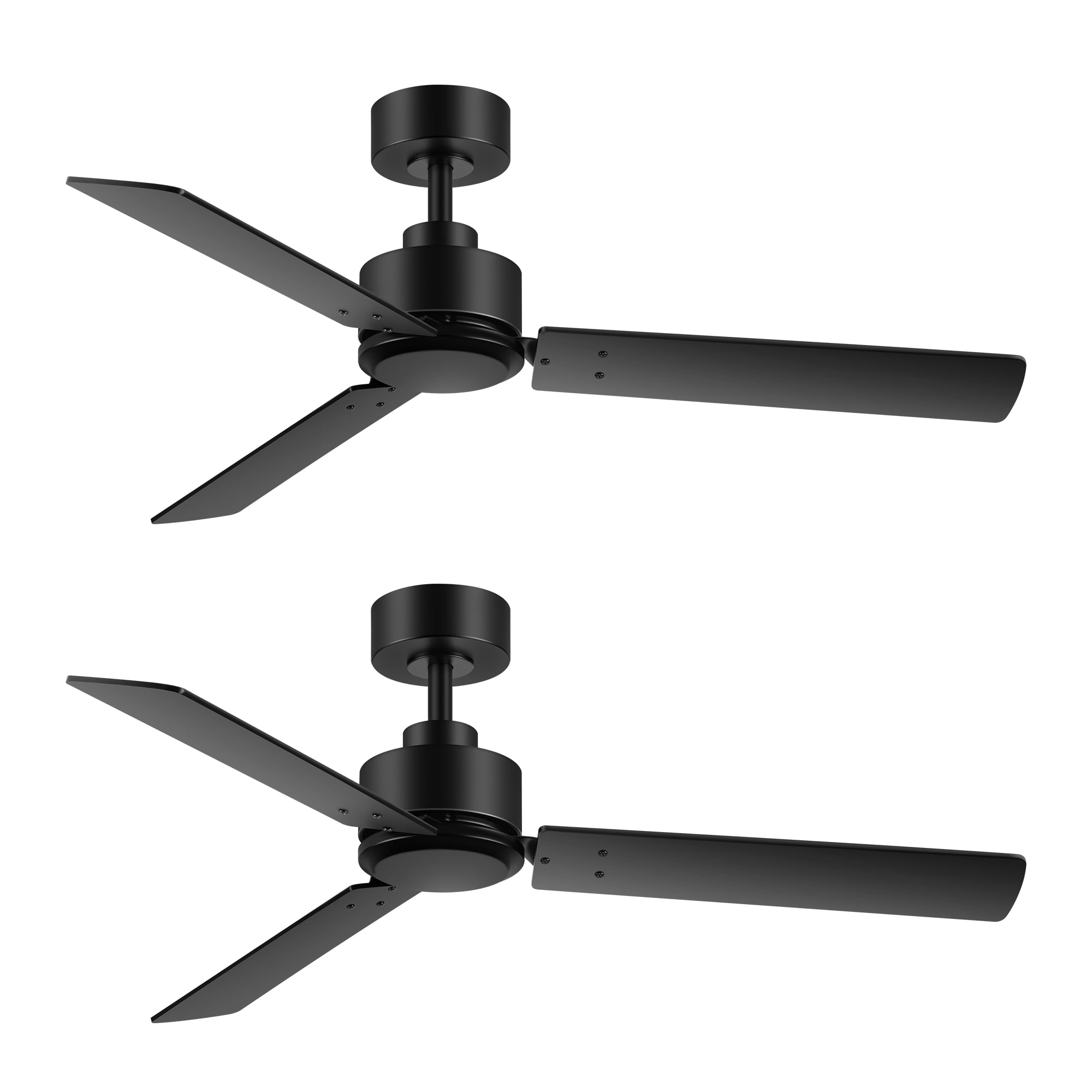 ALKAFY Industrial Ceiling Fan 2-Pack, 48 in Remote Control, 6-Speed Reversible DC Motor, Indoor Outdoor Use (Black, 2-Pack) p259w