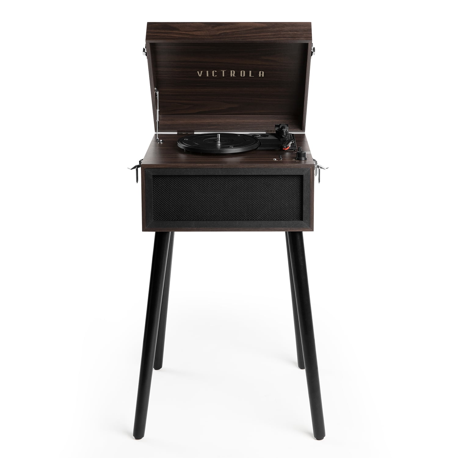 Victrola Liberty Bluetooth Record Player 3-Speed Turntable with Stand (Brown, 17.1 in x 15.7 in x 11 in) 7dp6p