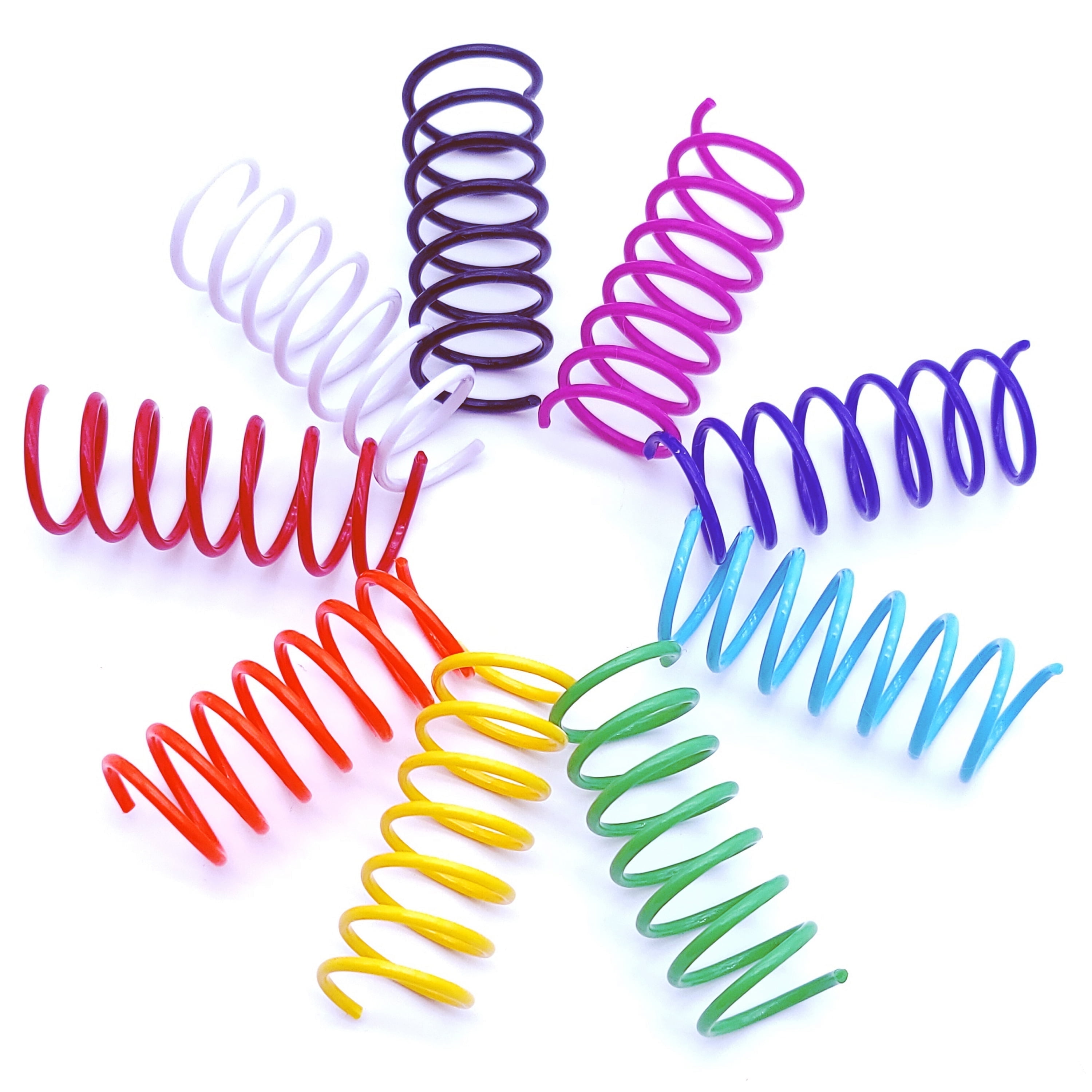 JoyArrive Interactive Cat Spring Toys for Indoor Kittens, Durable Plastic Coil Hunting Toys for Swatting and Biting (Multi-Color, 18 Pack) wmdro