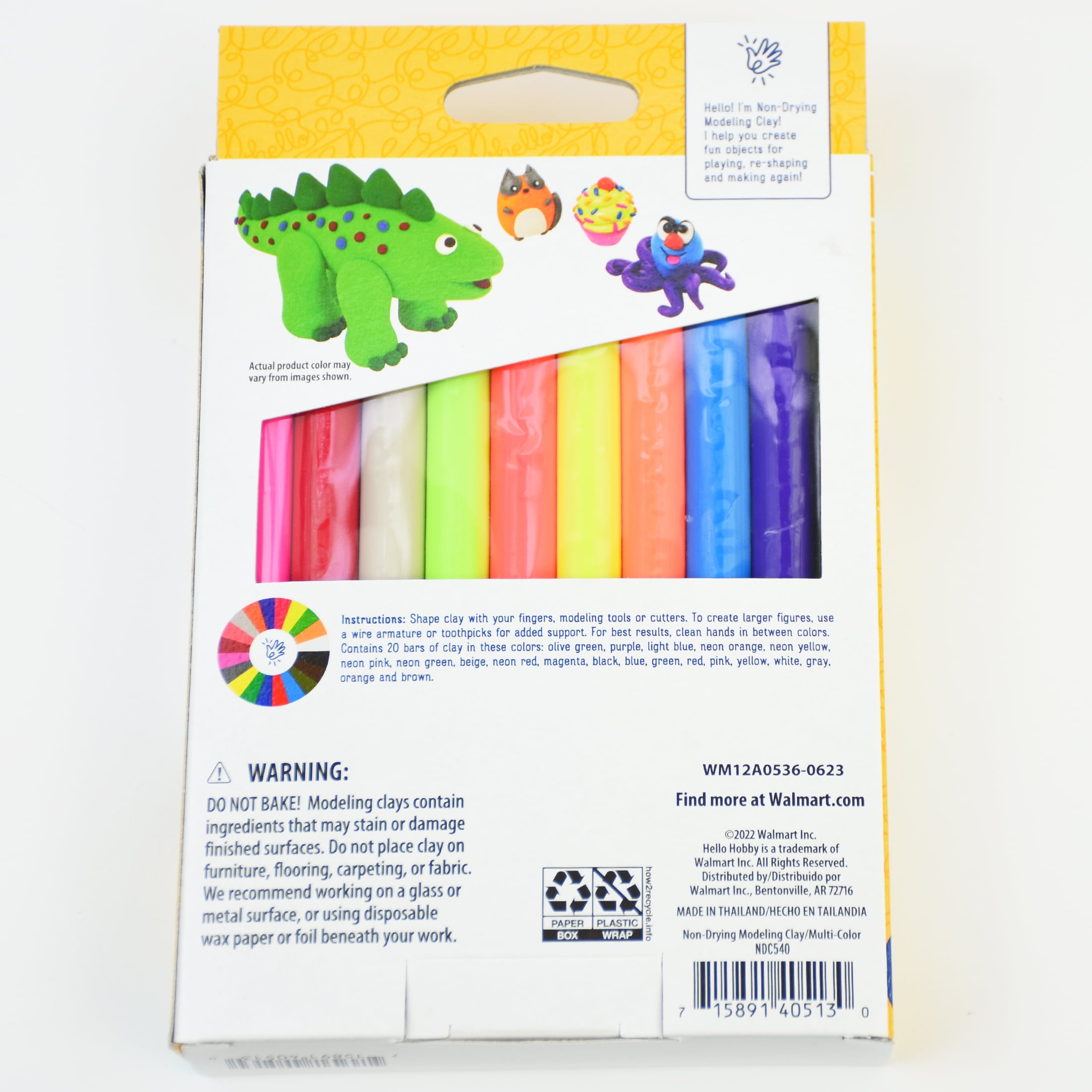 Hello Hobby EZ Shape Non-Drying Modeling Clay Craft Set (Multi-Color, 2 lb) 3o0l6