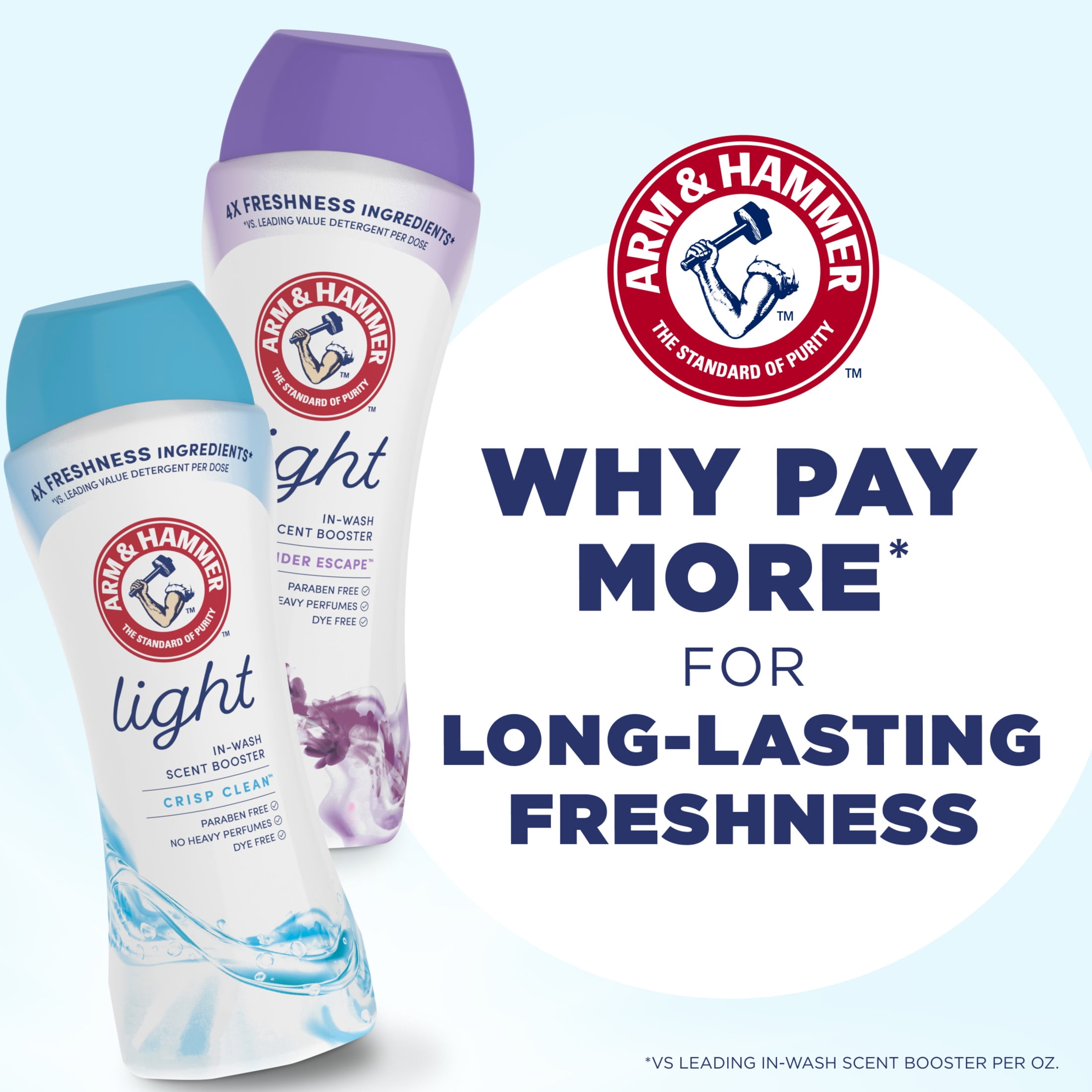 ARM & HAMMER Light In-Wash Laundry Scent Booster, Crisp Clean Fragrance (24 oz) uyzfg