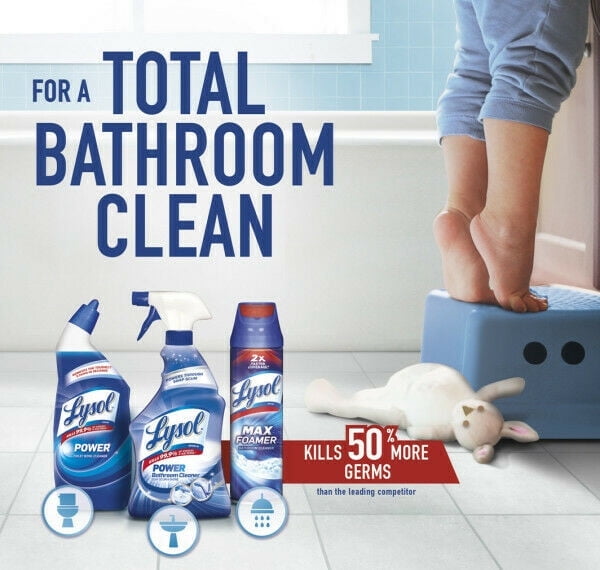 Lysol Power Toilet Bowl Cleaner, 10X Cleaning Action, Fresh Scent (48 fl oz, 3 Pack) rle5h