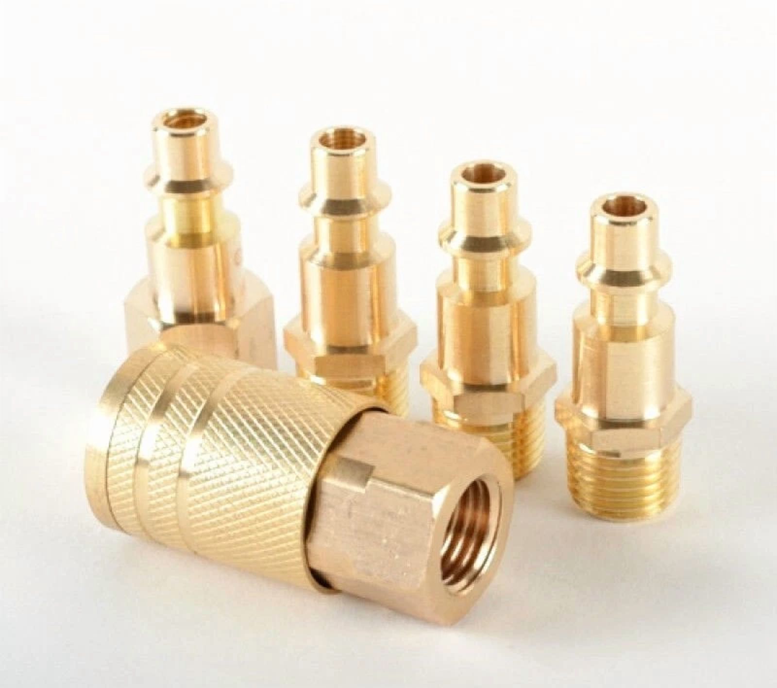 VAULT 5 Pc Brass Air Quick Coupler Set (1/4 in NPT, Industrial Air Compressor Fittings) 535gh
