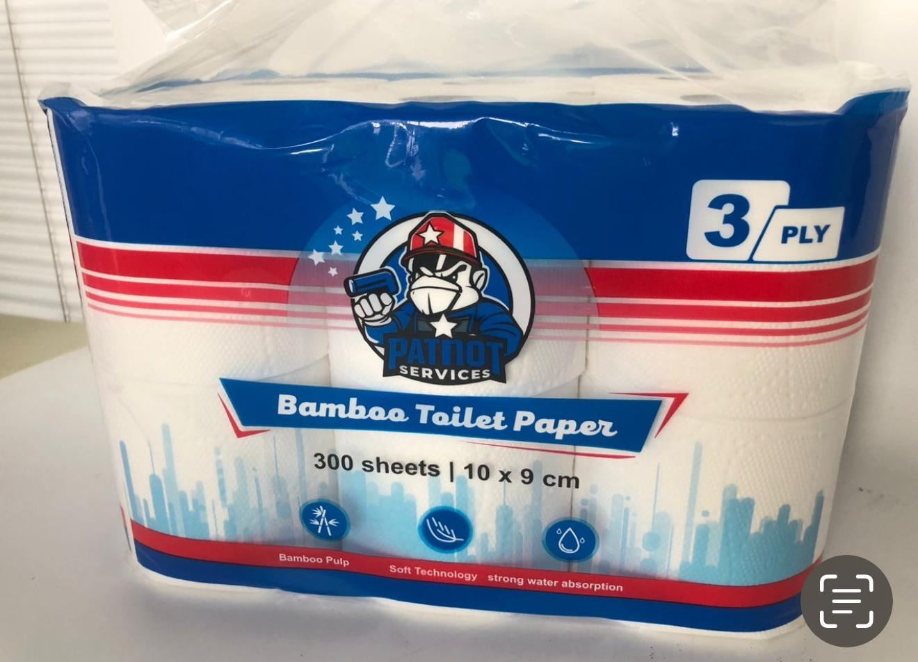 Patnot Premium Bamboo Toilet Paper (White, 12 Rolls) qev13