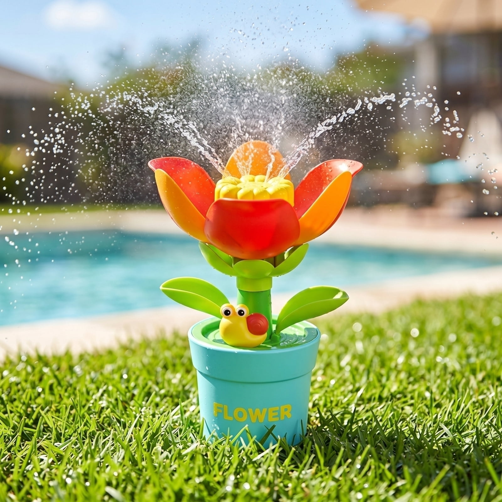 YUHEDADA Automatic Rotating Outdoor Sprinkler for Garden and Yard Cooling (1 Set) oqaob