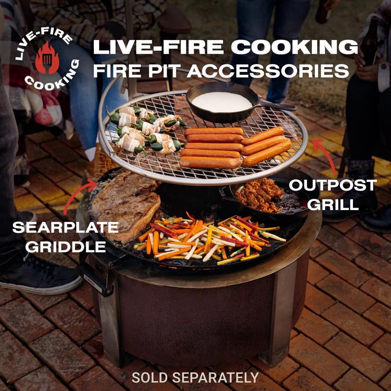 Breeo X Series 24 Smokeless Fire Pit, Heavy-Duty Corten Steel Outdoor Wood Burning Round Fire Pit (24 in. W x 14.75 in. H) w4jwp