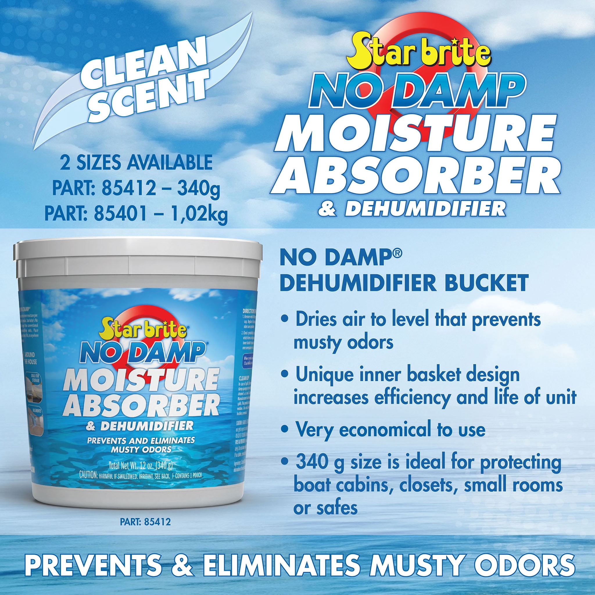 Star Brite No Damp Dehumidifier Moisture Absorber for RVs and Vacation Homes (White, 12 oz) 8gwqr