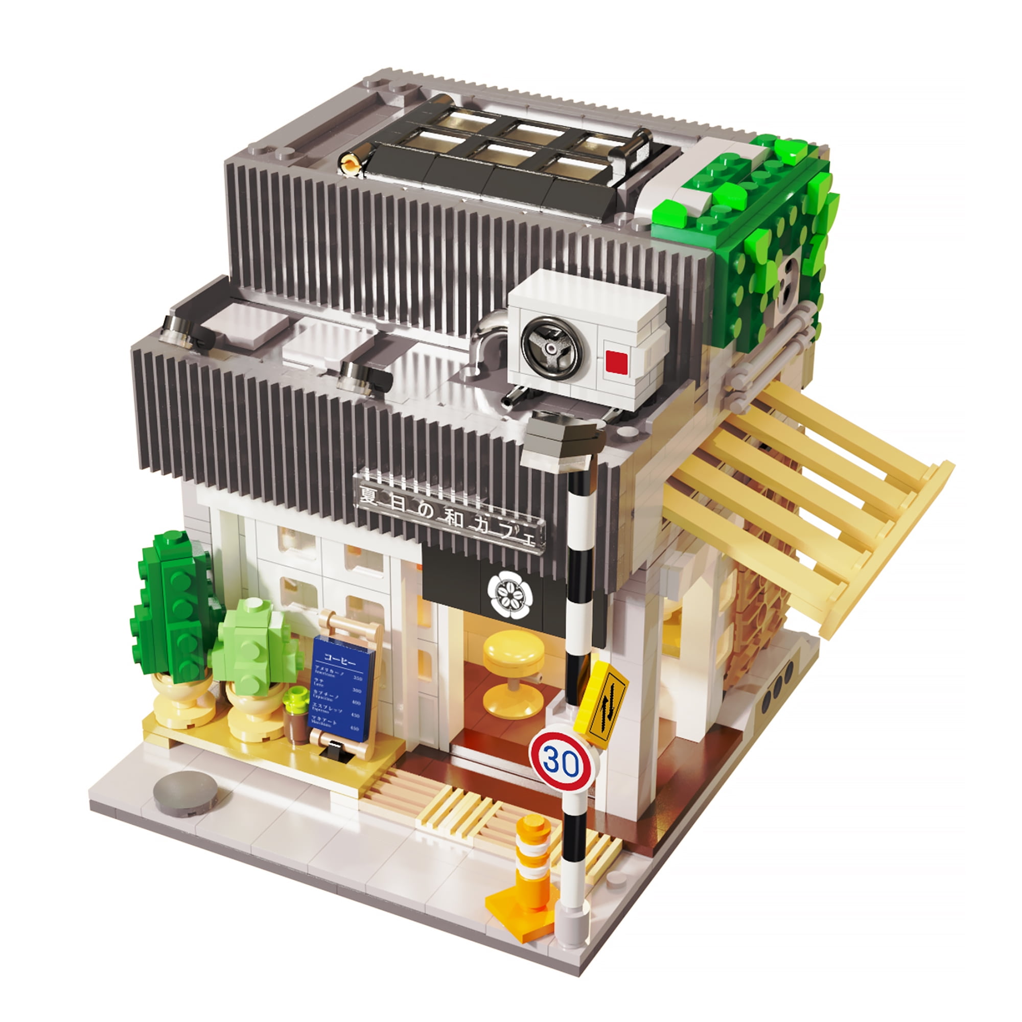 CaDA Summer Breeze Coffee Shop Building Set, Modular Architecture Model (1116 Pieces) rc7du