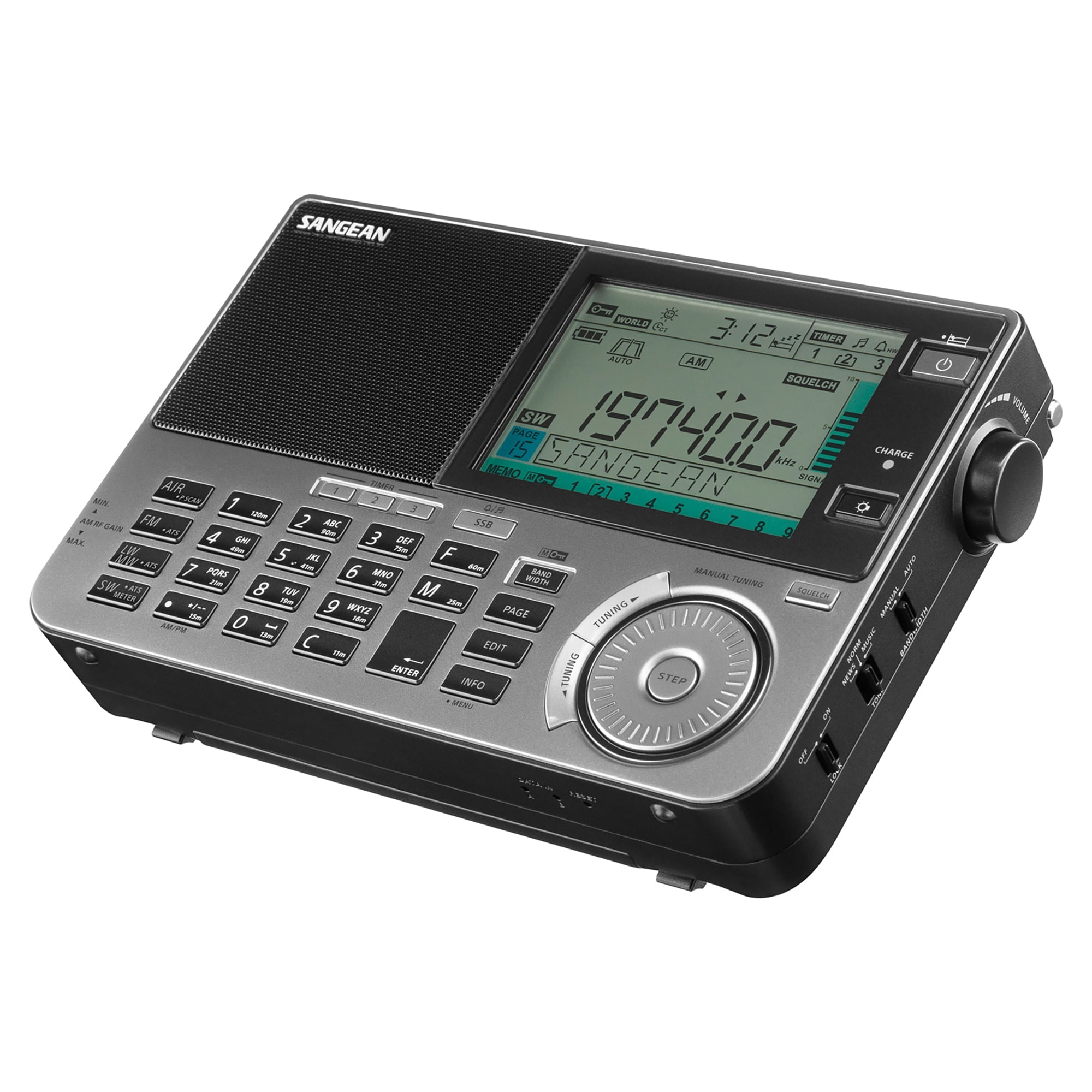 Sangean ATS-909X2 Portable AM/FM Shortwave Radio (Gray, 1 Unit) twqs2