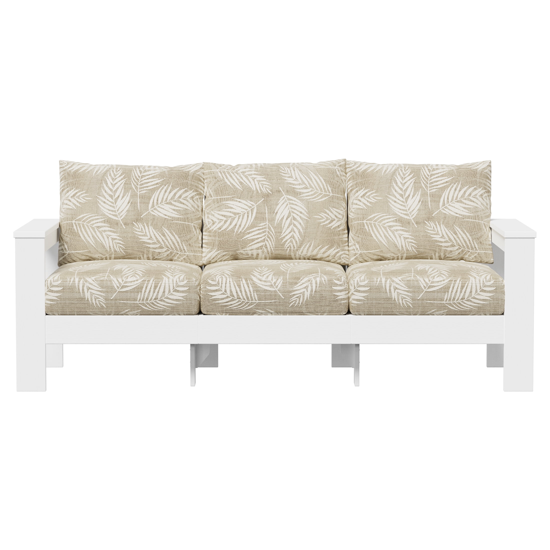 Better Homes & Gardens Ezra Outdoor HDPE Sofa (White, 81.75 in W x 31.35 in D x 34 in H) jimex
