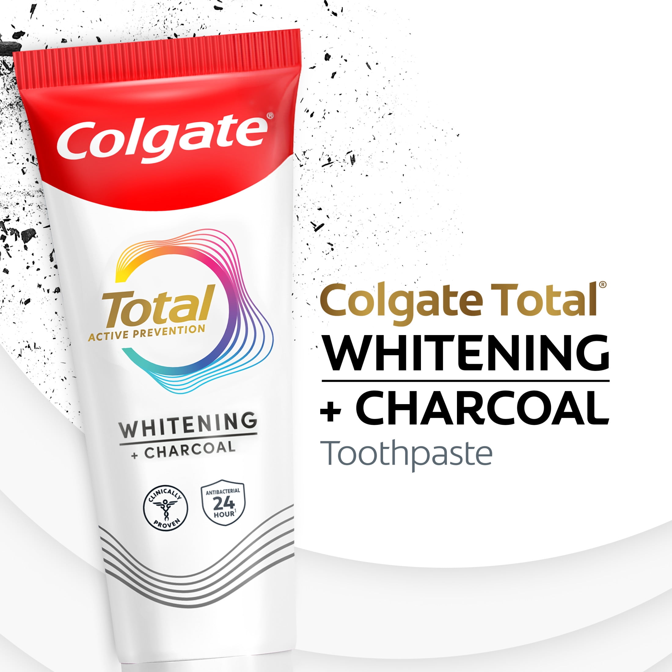 Colgate Total Active Prevention Whitening and Charcoal Toothpaste, Mint (5.1 oz) s7gvq