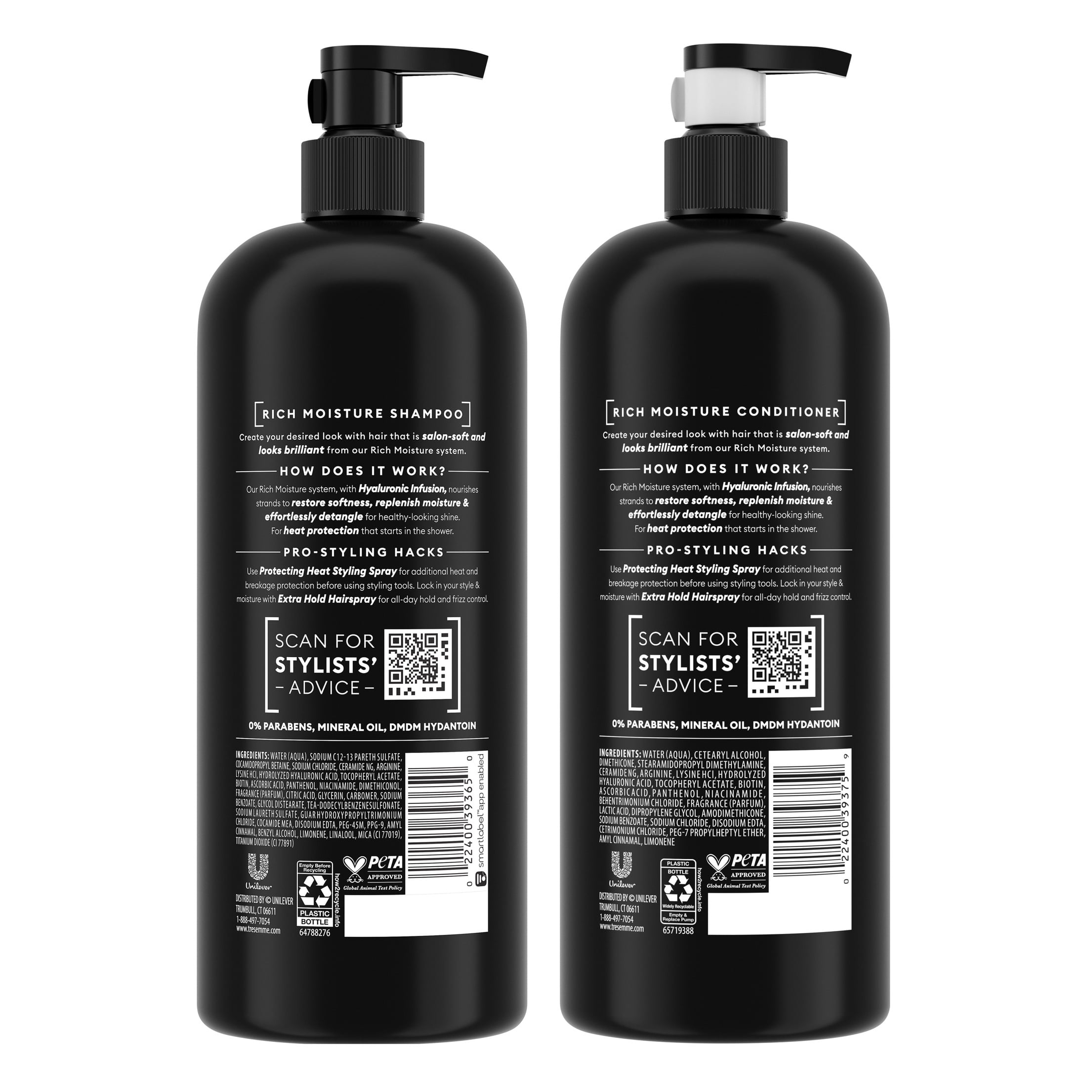TRESemmé Rich Moisture Shampoo and Conditioner Set for Dry Hair with Vitamin E and Biotin (28 fl oz, 2 Count) b87gh
