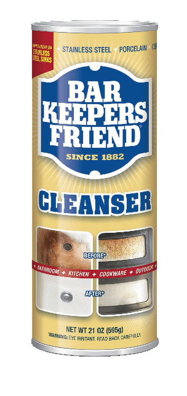 Bar Keepers Friend Cleanser Powder Heavy-Duty Surface Cleaner (White, 12 Pack of 21 oz) dmchf