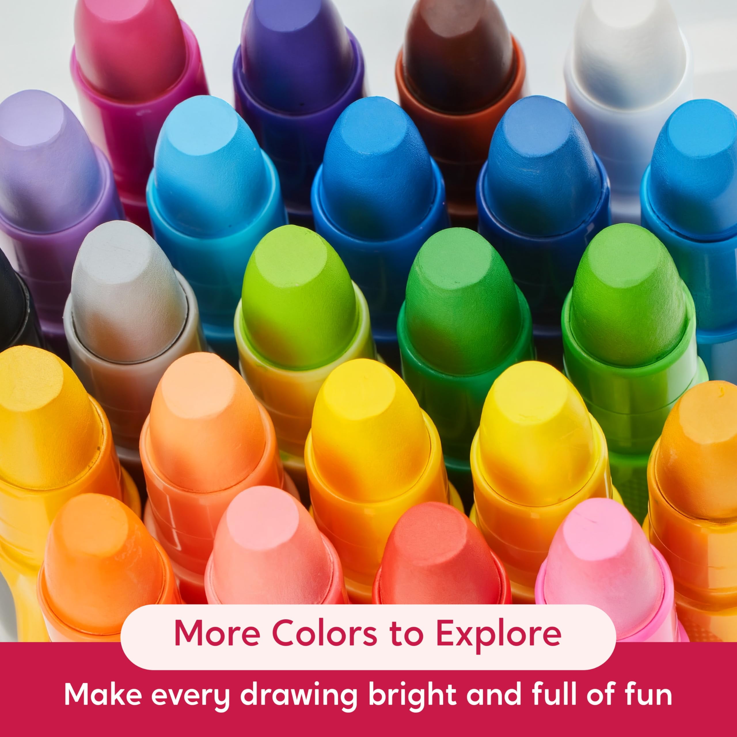 Joyfy Twistable Silky Crayons, Washable & Quick-Drying Art Supplies for Kids (Multicolor, 24 Count) f5dqs