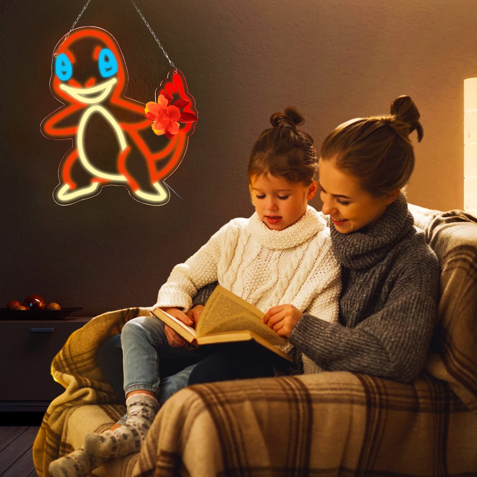 JFLLamp LED Neon Dragon Sign Wall Decor Light (Orange, 12 in x 10 in) m96n1