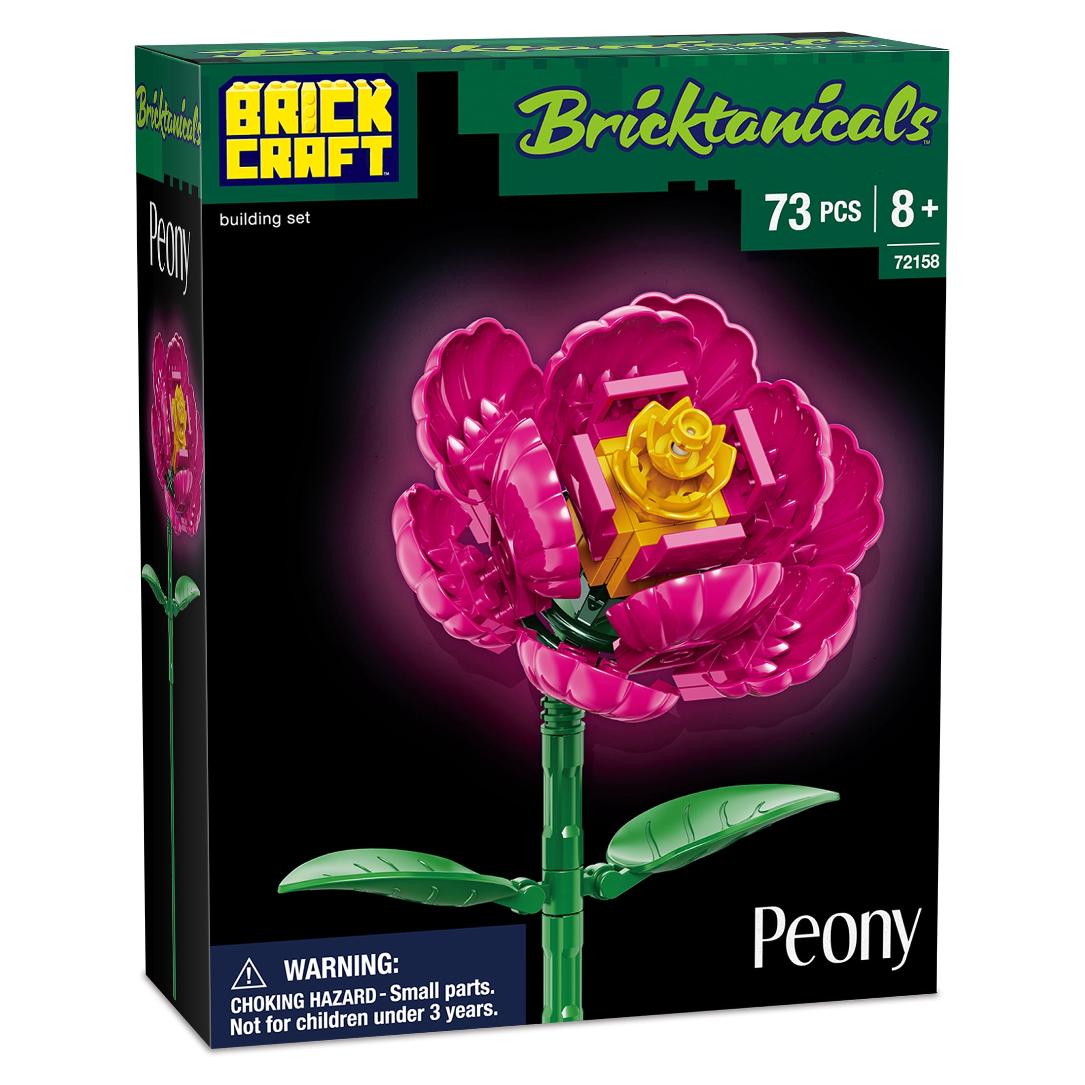 Brickcraft Bricktanicals Peony Flower Building Set (Floral Display Model, 1 Set) 6e005
