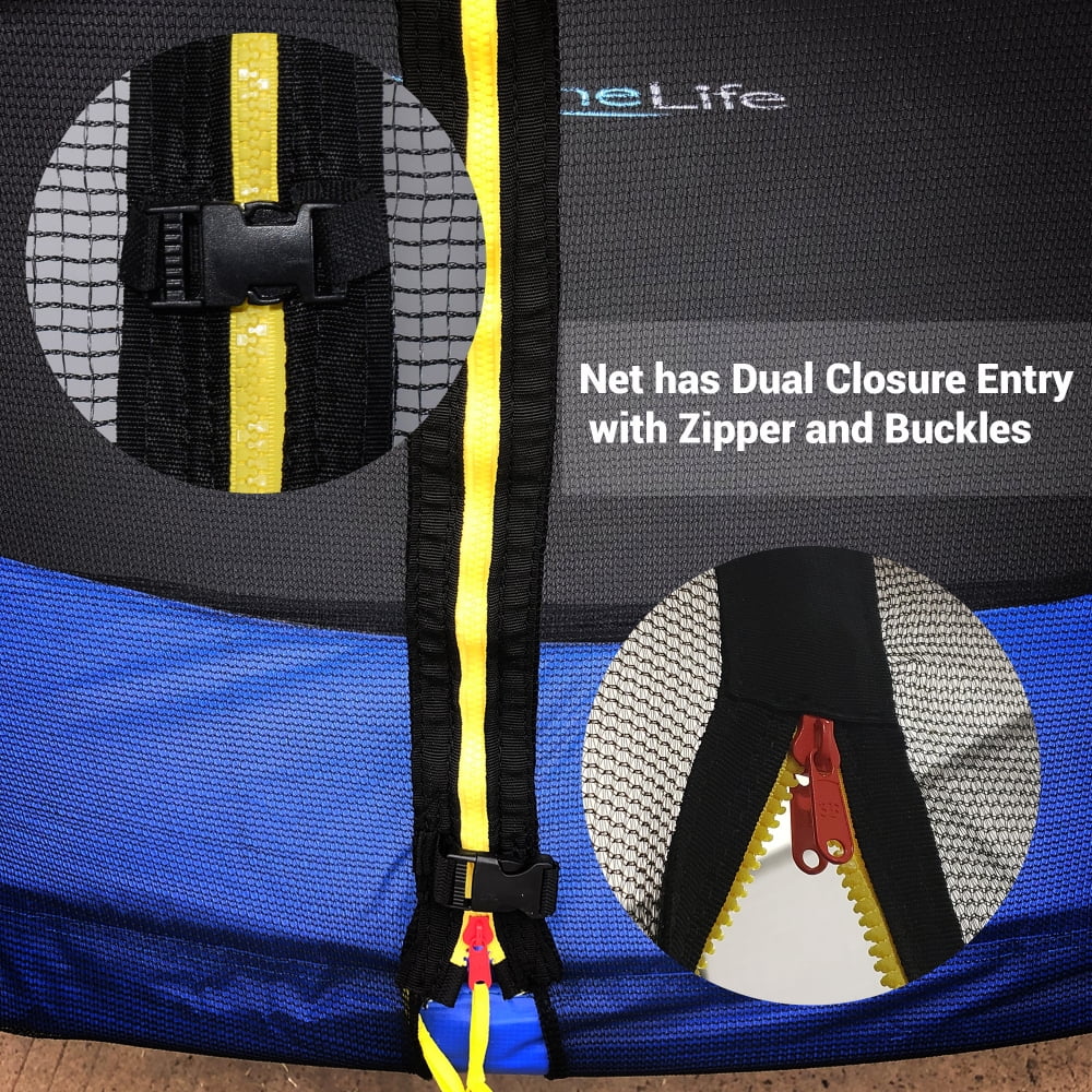 SereneLife Outdoor Backyard Trampoline with Safety Net Enclosure (Blue, 10 ft.) lvkqs