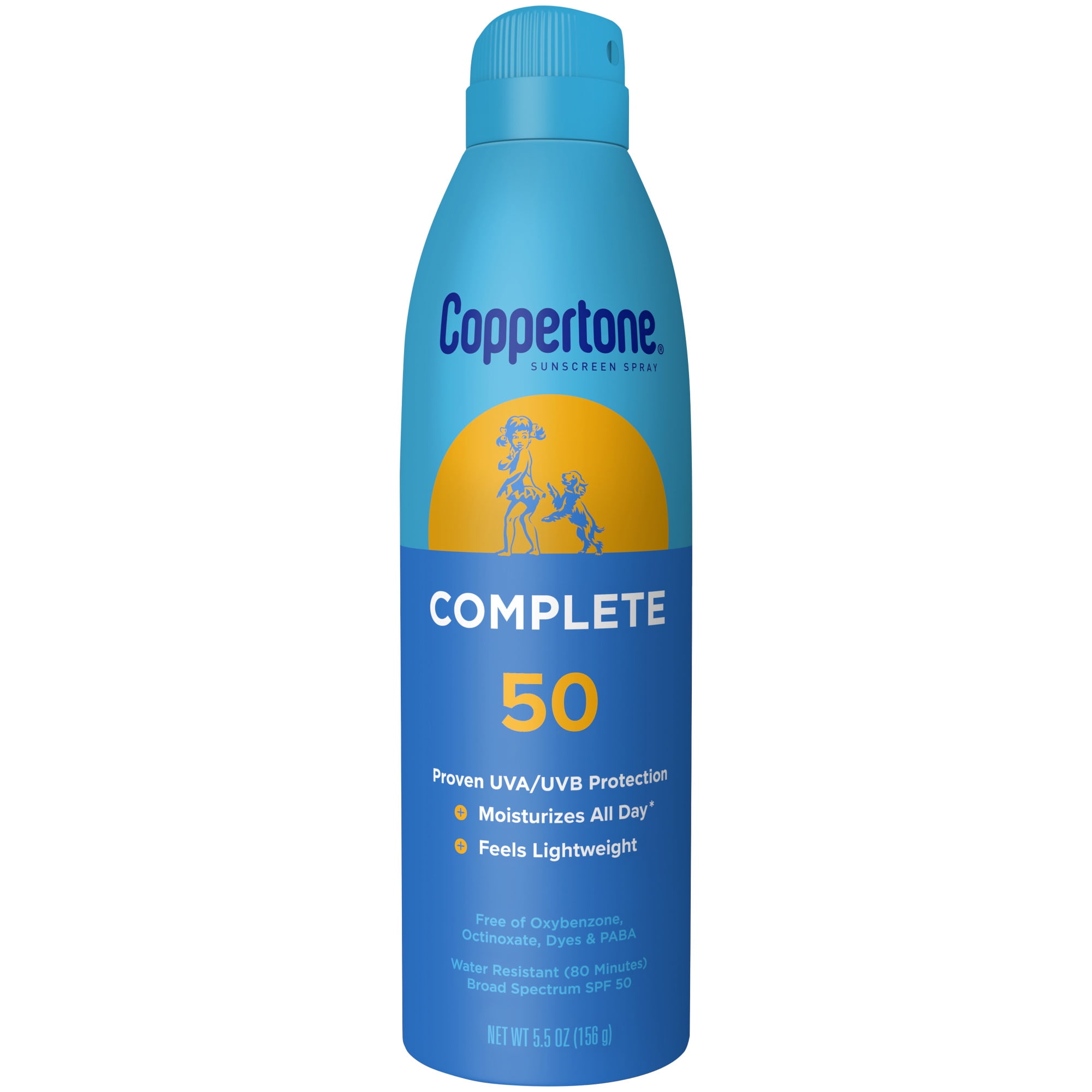Coppertone Complete Sunscreen Spray, Broad Spectrum SPF 50 Sun Protection (5.5 oz) hfioz