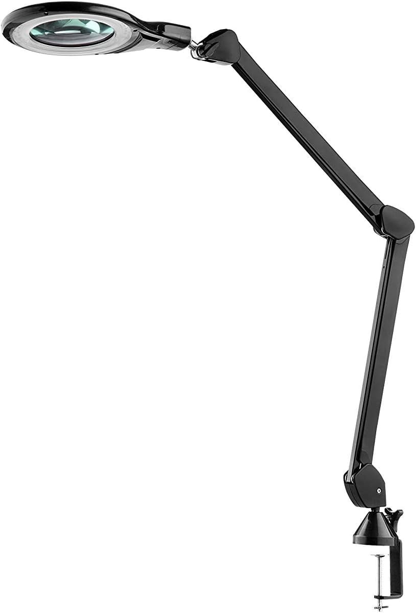 Tensor Natural Daylight LED Magnifying Clip Light (Matte Black, 20 in x 12.5 in x 3 in) icwmh