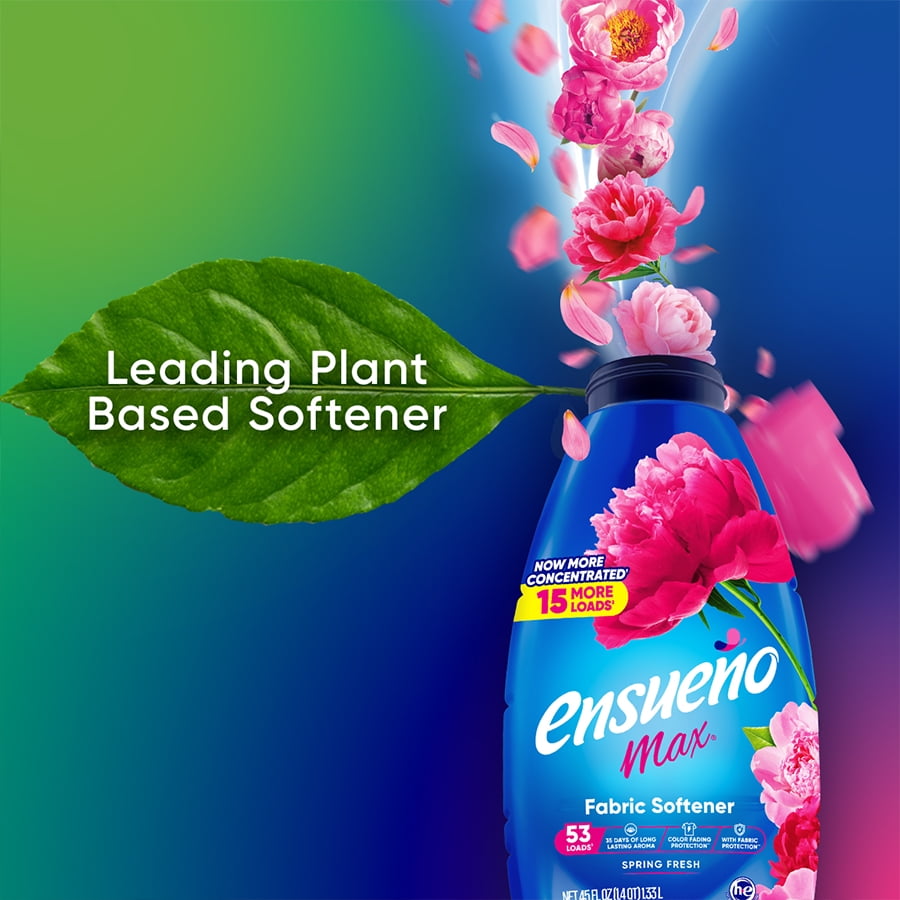 Ensueno Max Liquid Fabric Softener, Spring Fresh, Long-Lasting Scent (45 fl oz) e2787