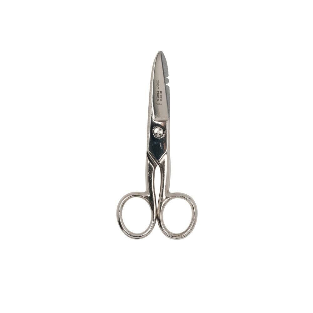 Klein Tools Electrician Scissors with Wire Stripping Notches (Silver, 7 in) bekrz