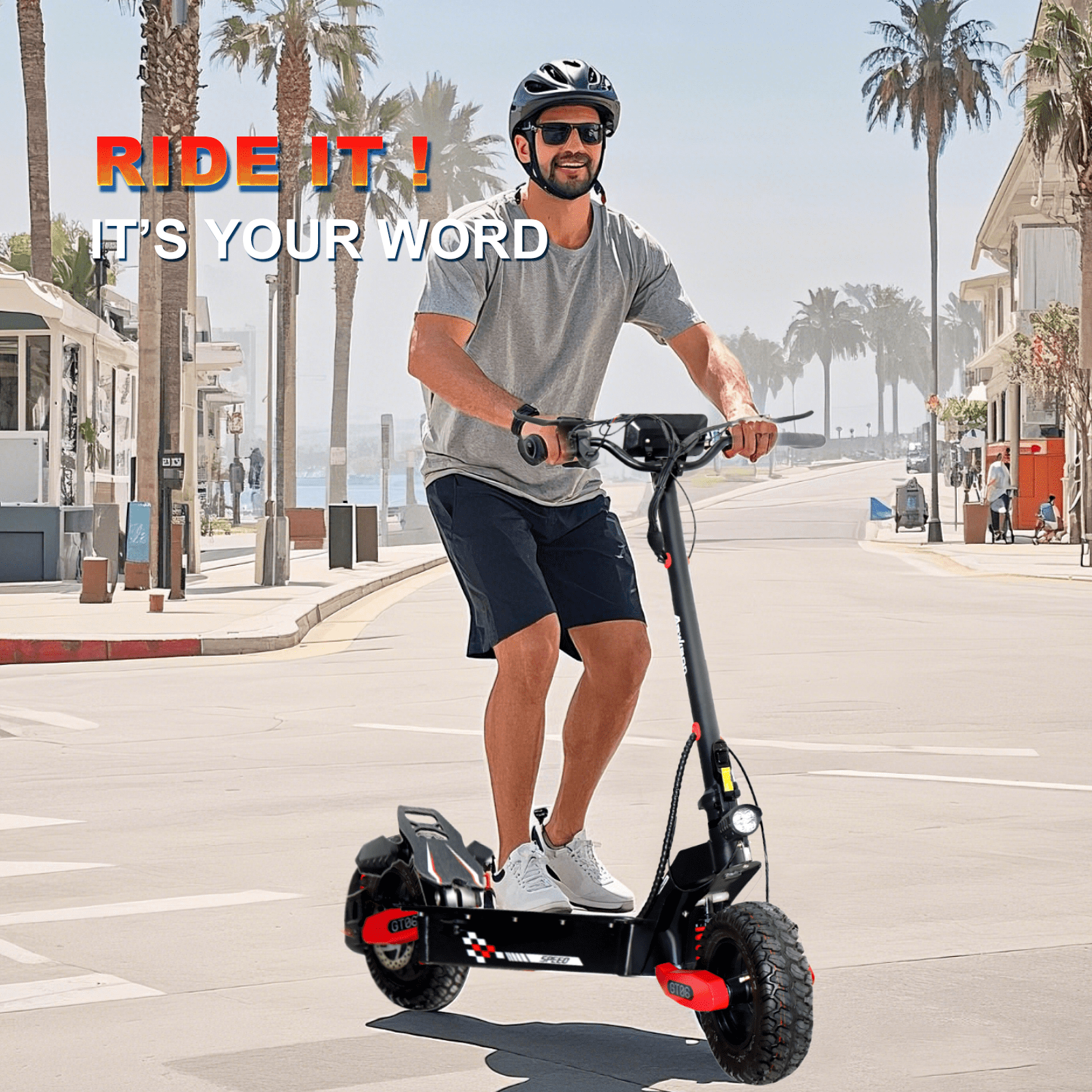 EOEOTWO Electric Scooter for Adults, 1200W Motor, 30 MPH, 40-Mile Range, Foldable All-Terrain Commuter (Red, 330 lb Capacity) v6ns4