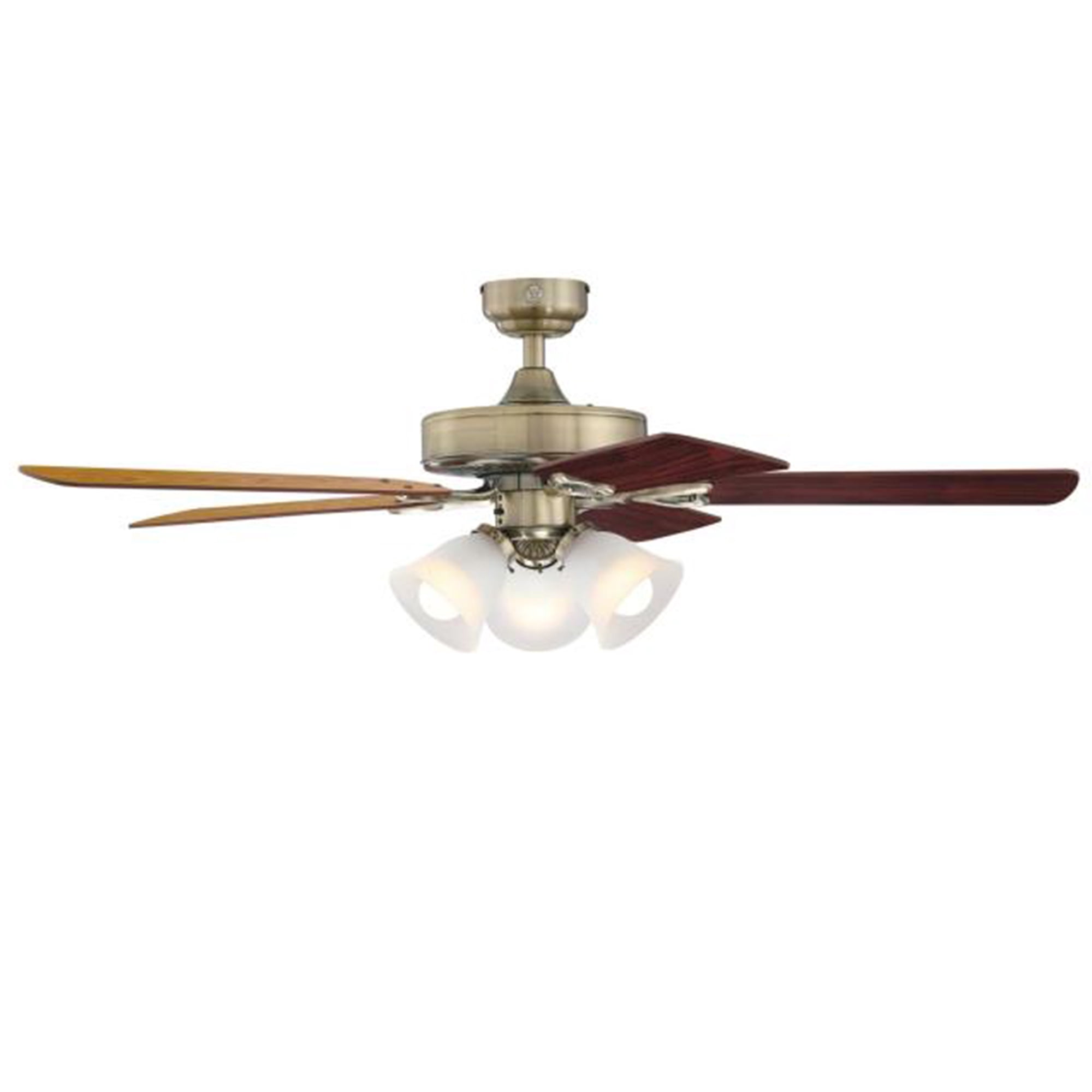 Westinghouse 52 in. Antique Brass LED Indoor Ceiling Fan with Reversible Blades (Brown, 52 in.) mkqbg