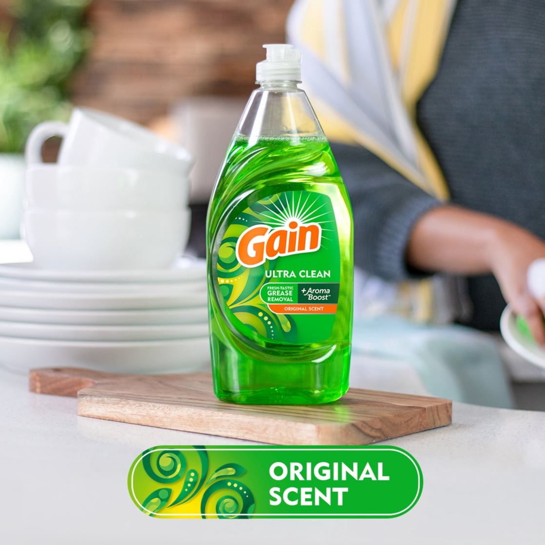 Gain Ultra Dishwashing Liquid Soap, Grease-Fighting Formula (Original Scent, 8 fl oz) rxexr