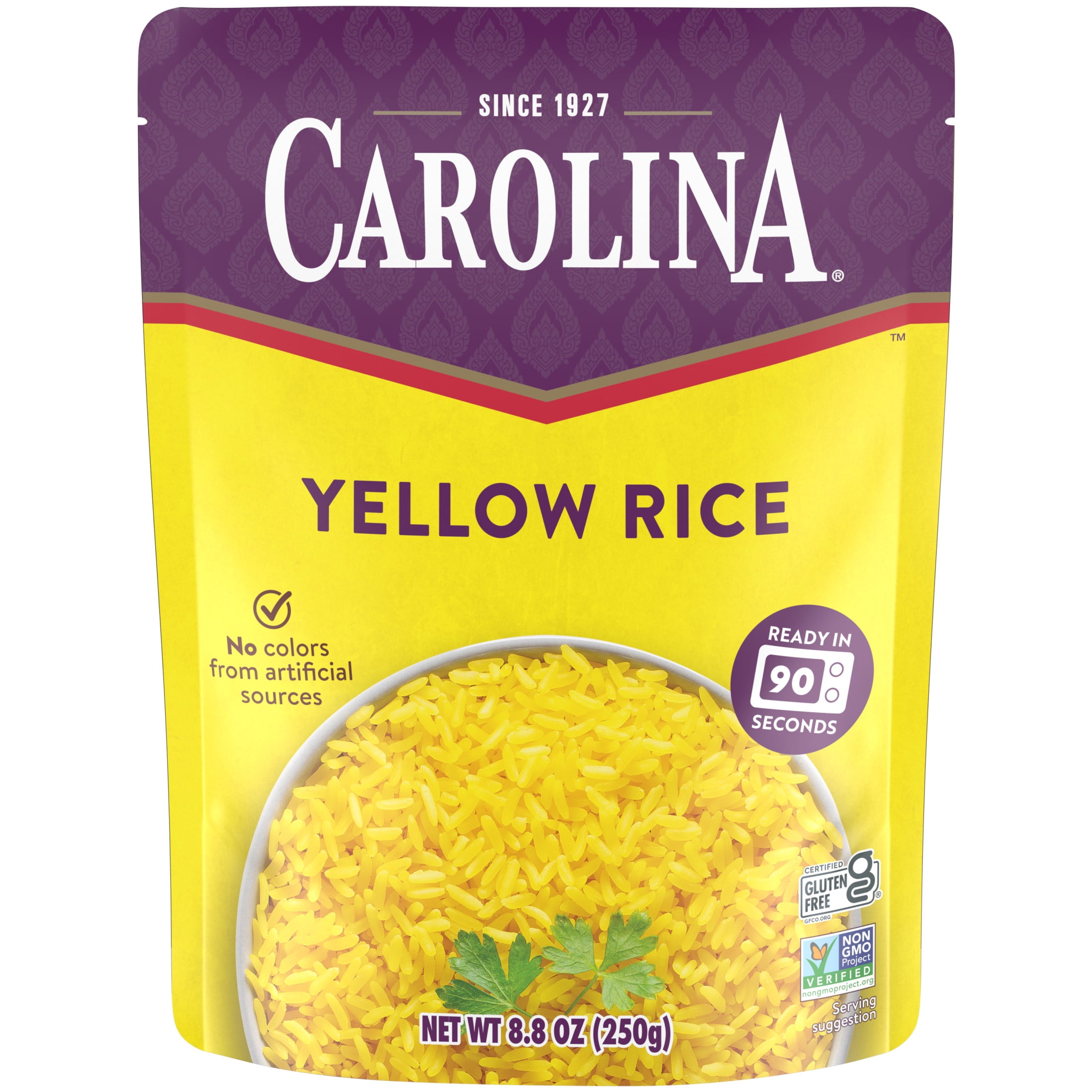 Carolina Ready-to-Eat Yellow Rice, Microwavable Gluten Free Side Dish (Yellow, 8.8 oz) wwp3s