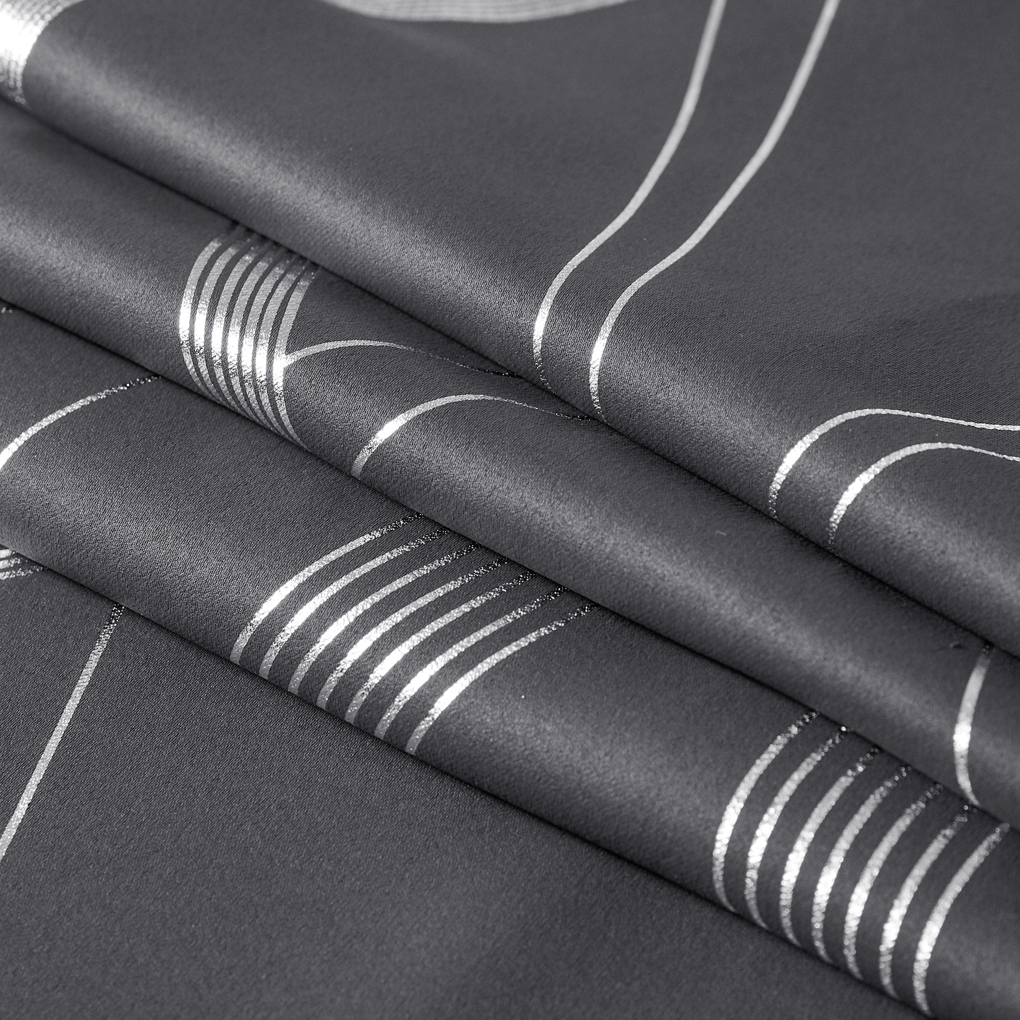 NICETOWN Blackout Curtains Thermal Insulated Room Darkening Drapes with Embossed Wave Design (Grey, 52 in x 84 in, 2 Panels) 0r3c0