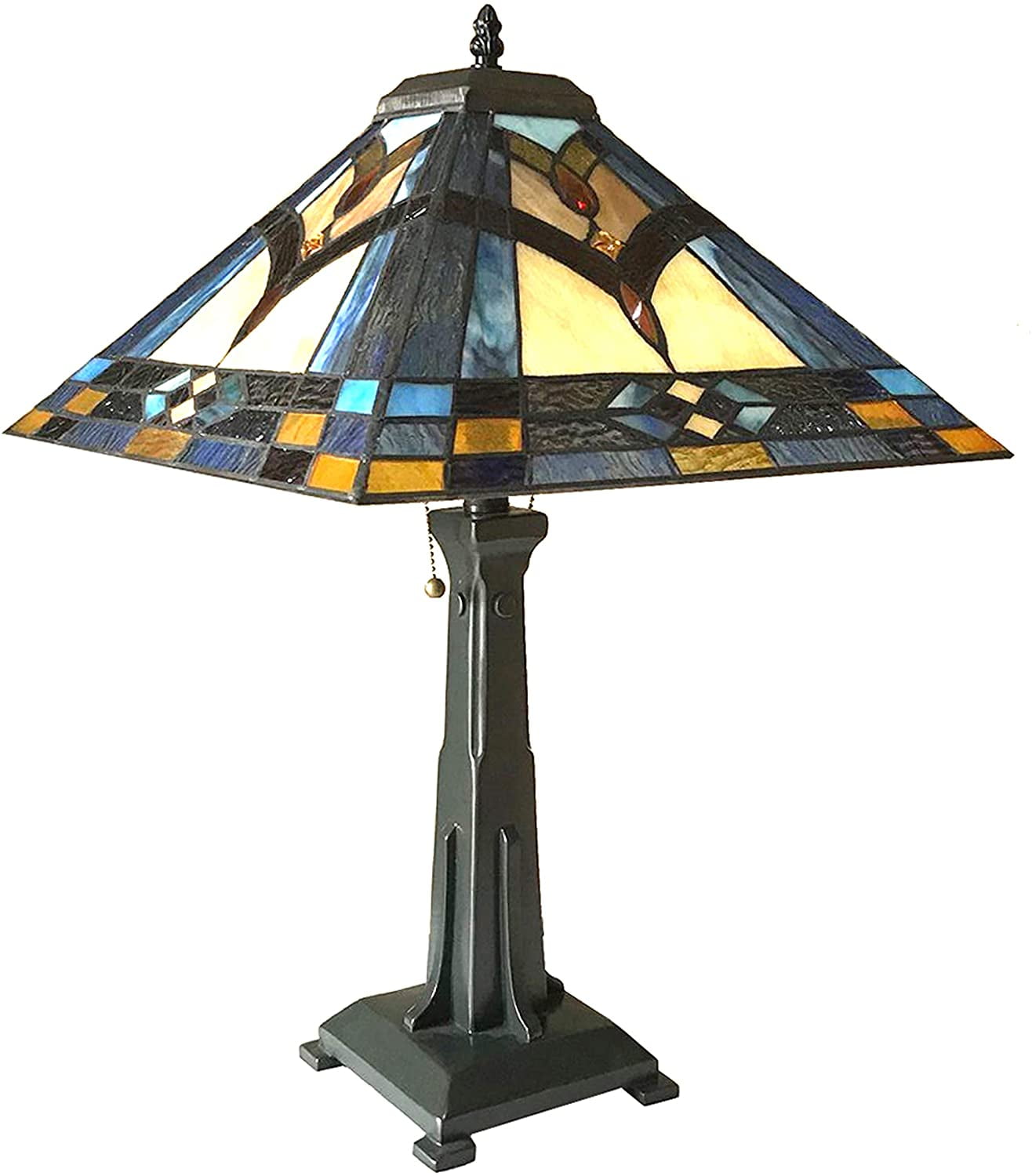Radiance Goods Tiffany-Style Mission Table Lamp (Antique Dark Bronze, 23 in Height, 16 in Shade) wcgha