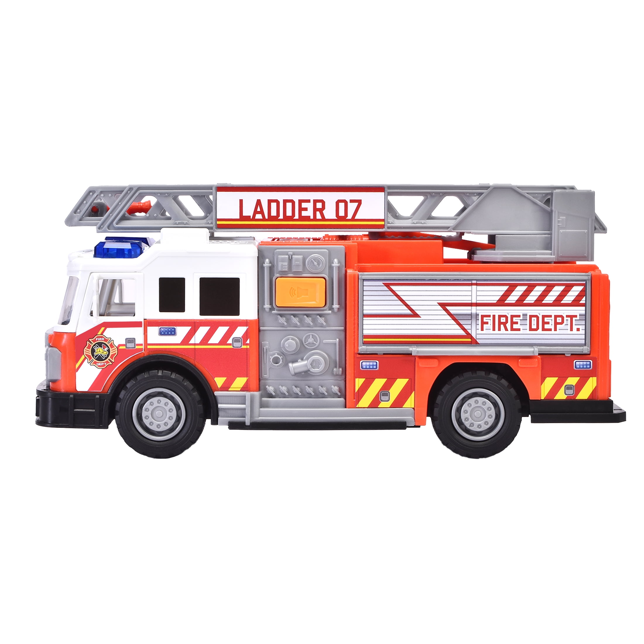 Adventure Force Fire Truck Toy with Lights and Sounds (13.59 in x 4.86 in x 11.81 in) nx4bh