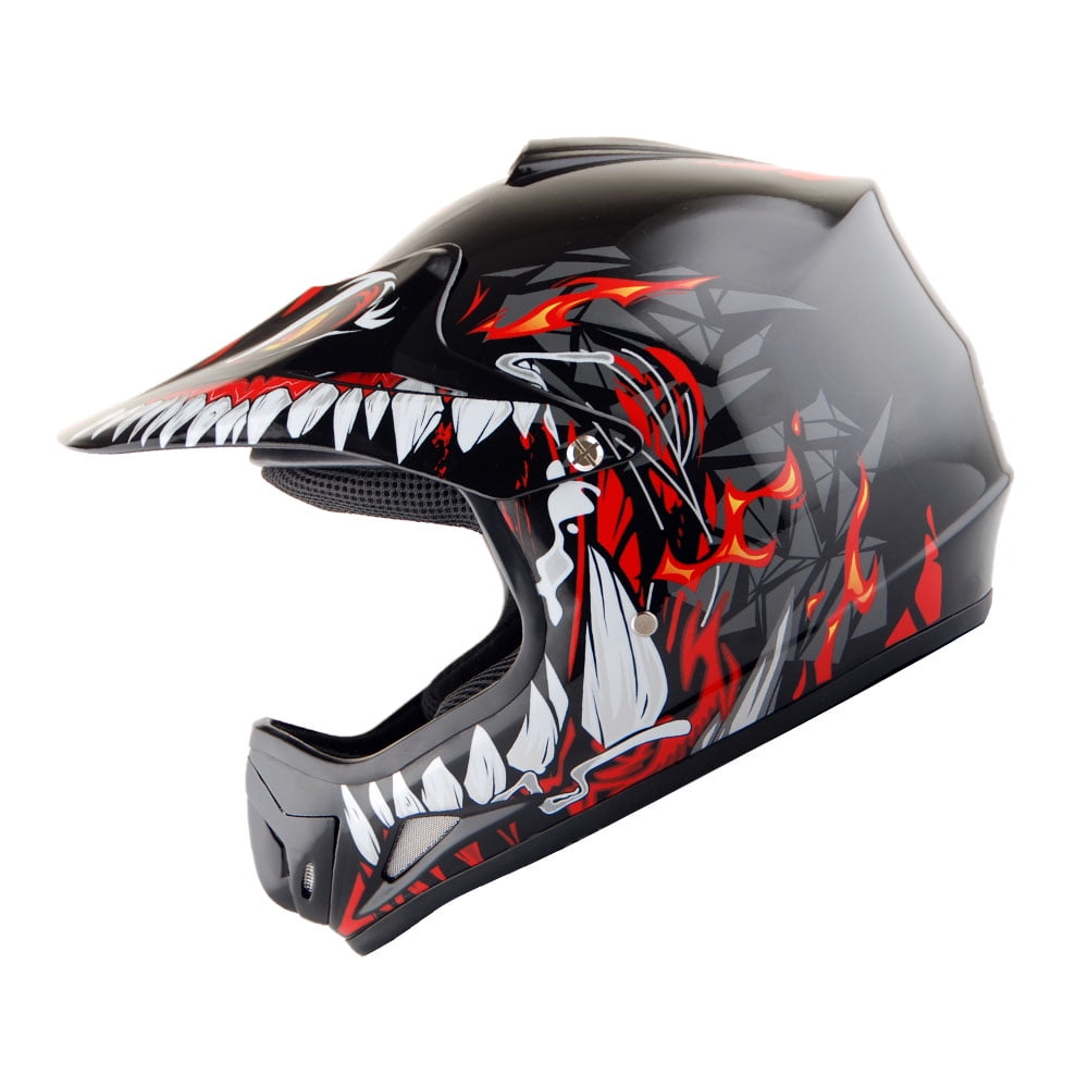 Wow! Youth Motocross Helmet for BMX ATV Dirt Bike Racing (Red, Small) 6icta